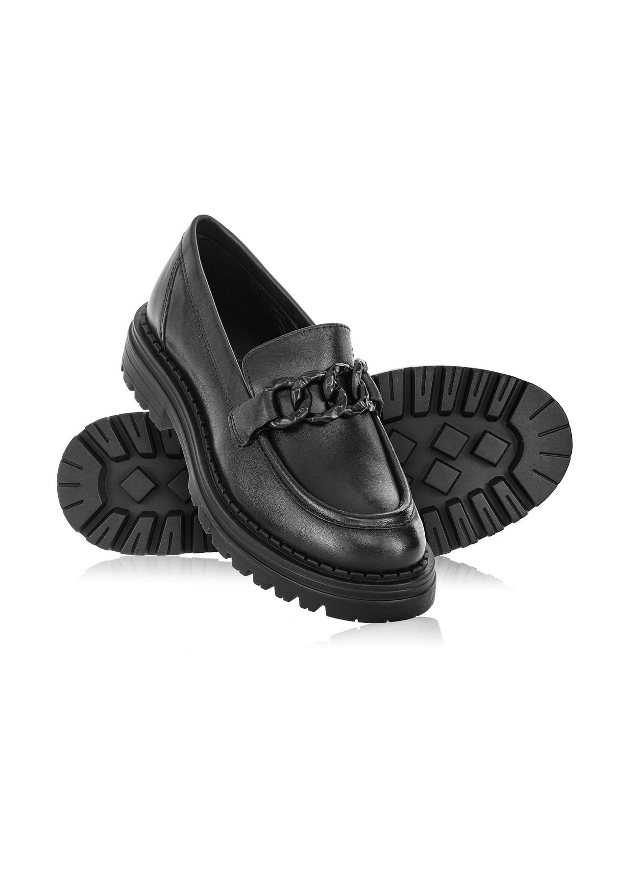 Women's black leather moccasins BUTYD-1107-99(Z24)-05