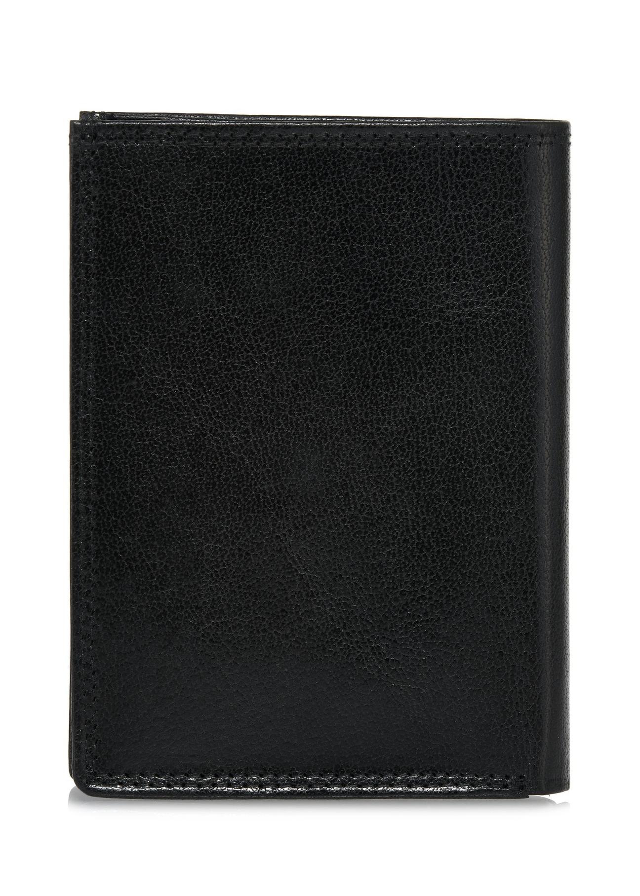 Men's leather unbuttoned black wallet PORMS-0554-99(W24)-02