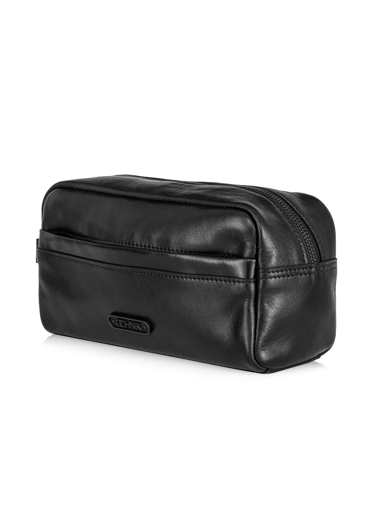 Black leather men's cosmetic bag TORMS-0432-99(Z24)-03