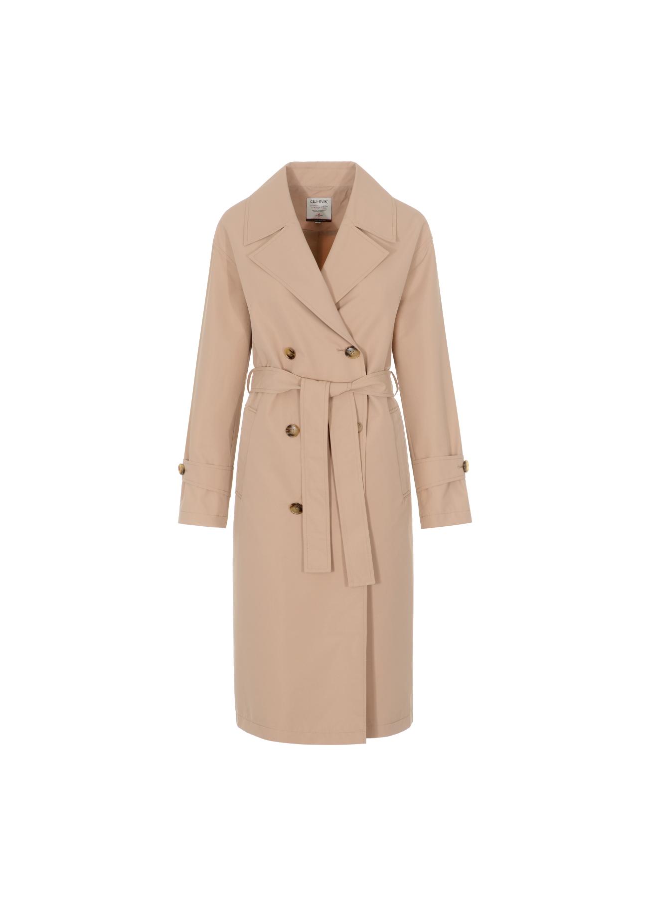 Classic beige women's coat KURDT-0292-81(W22)-04