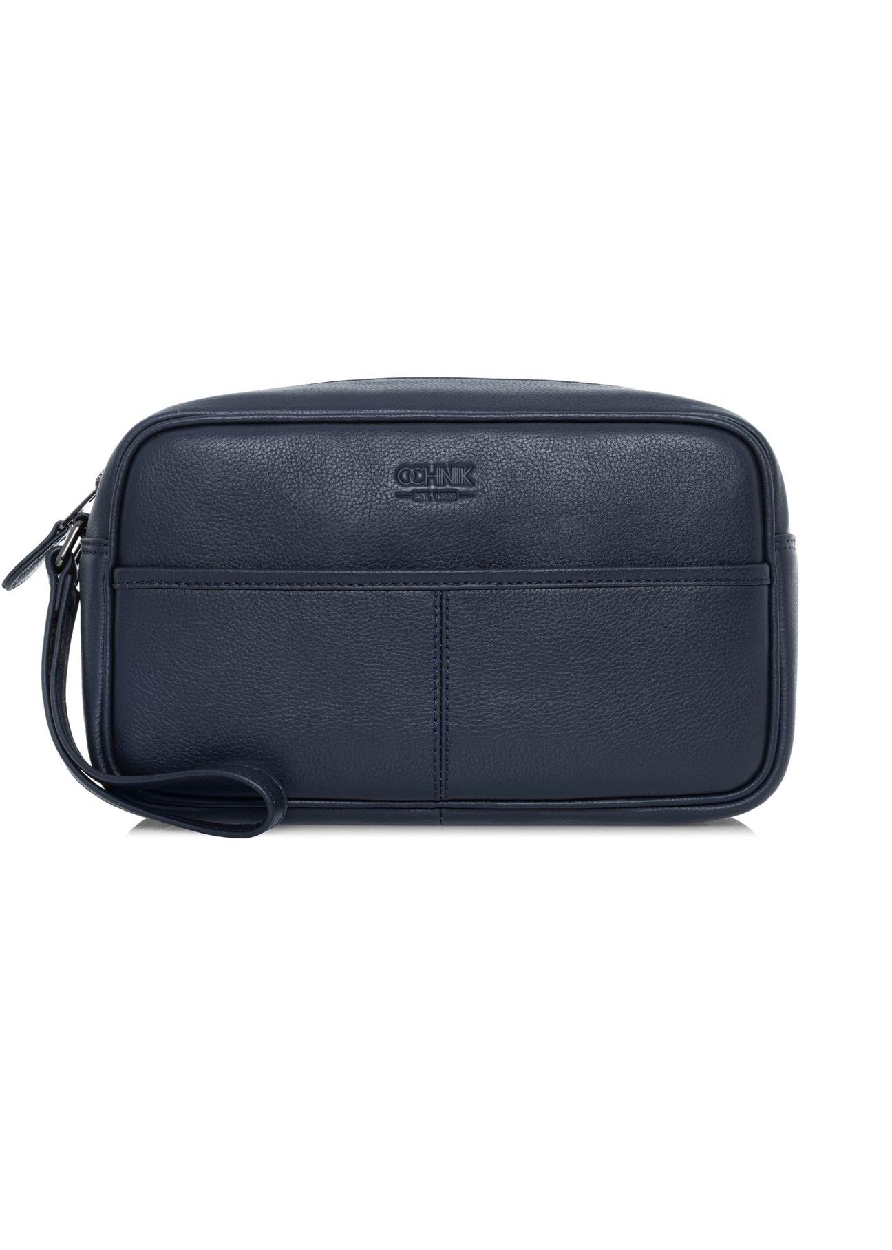 Navy blue leather men's cosmetic bag TORMS-0182D-69(W25)-01