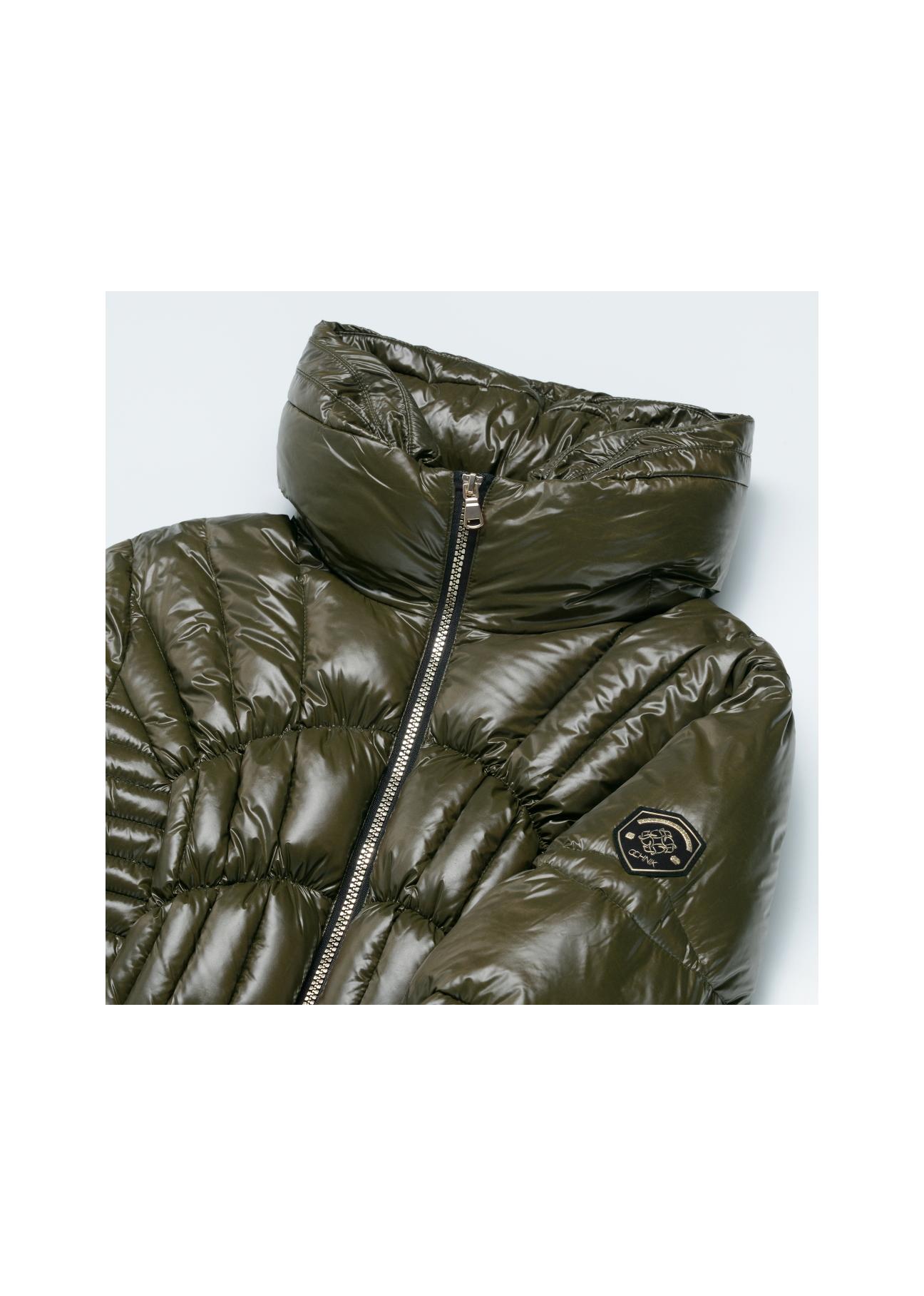 Women's quilted olive jacket KURDT-0320-54(Z21)-06