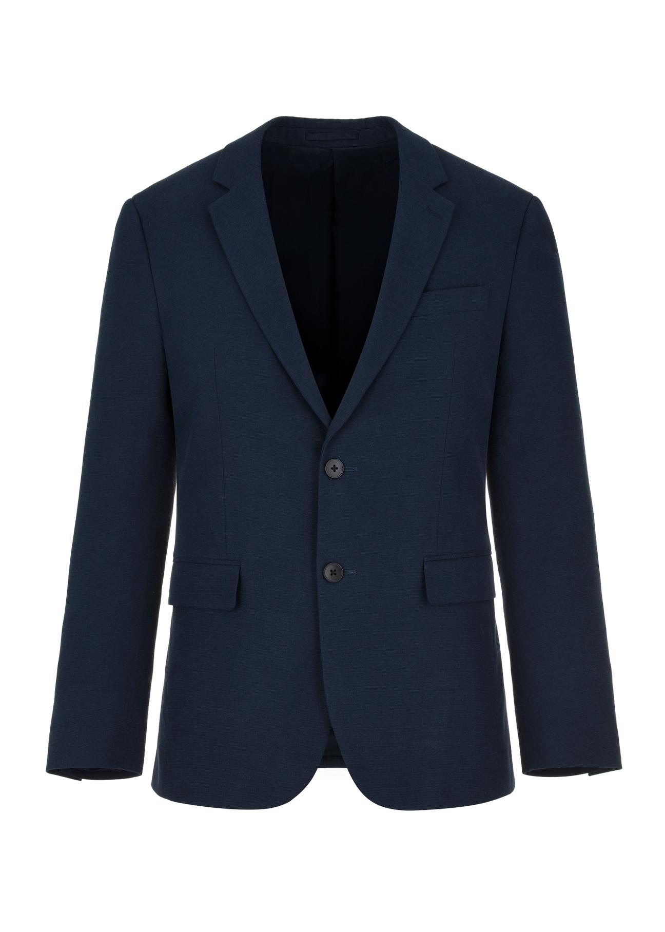 Men's navy blue single-breasted jacket MARMT-0014-69(W24)-08