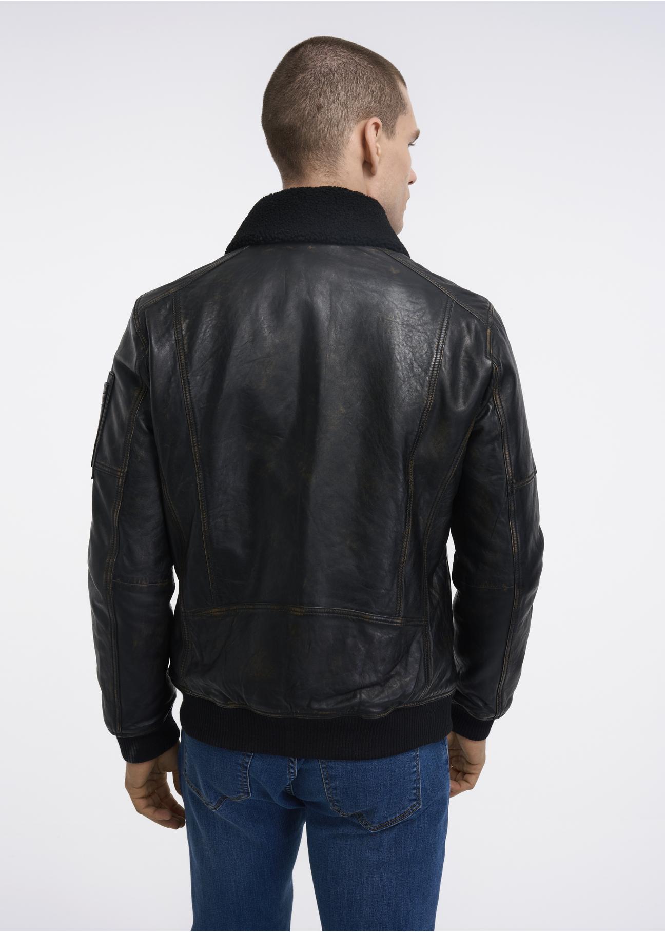 Men's leather jacket in bomber jacket style KURMS-0286-1251(Z22)-03