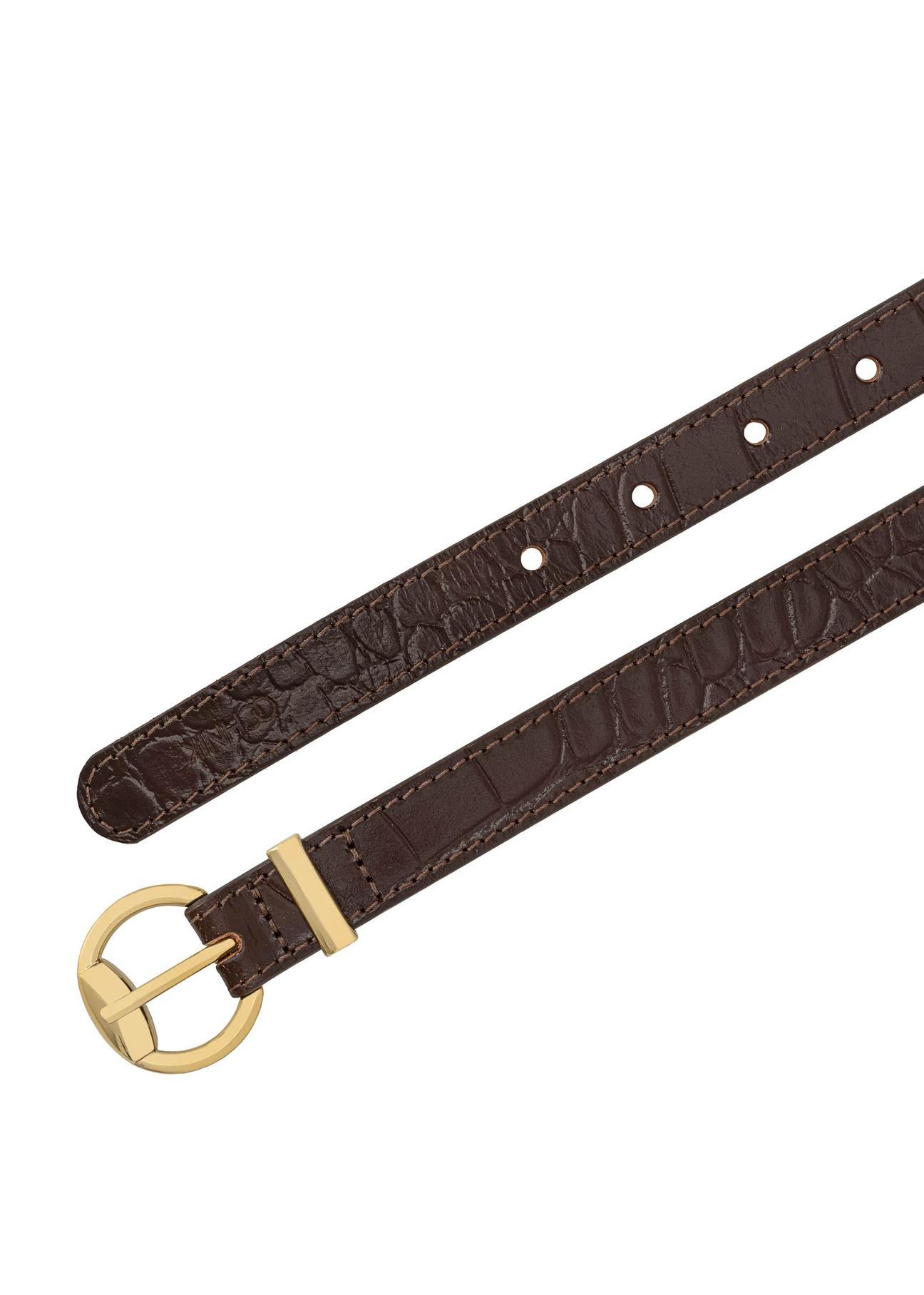 Brown leather women's belt 2in1 PASDS-0314-89(Z24)