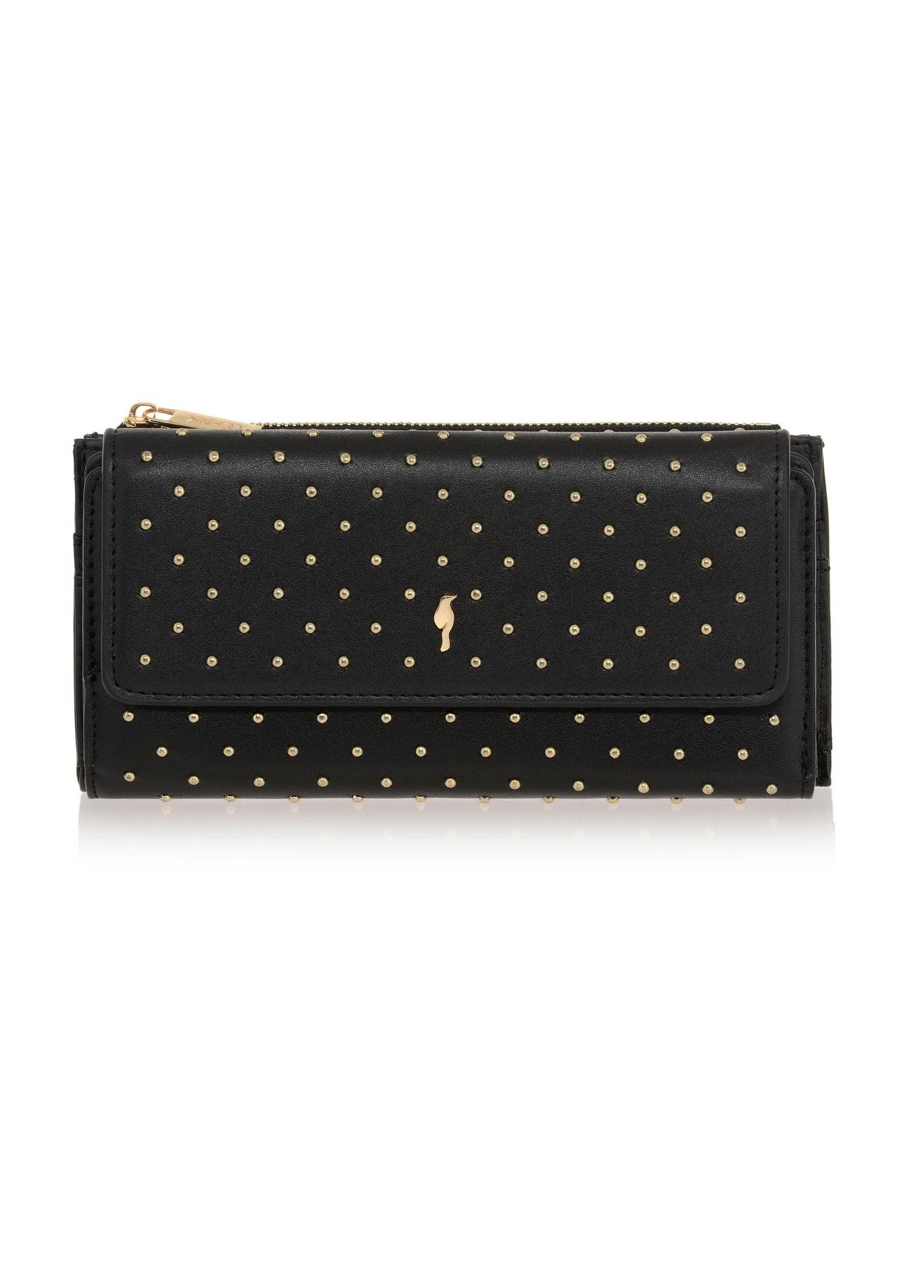 Large black women's wallet with rhinestones POREC-0345-99(Z23)-01