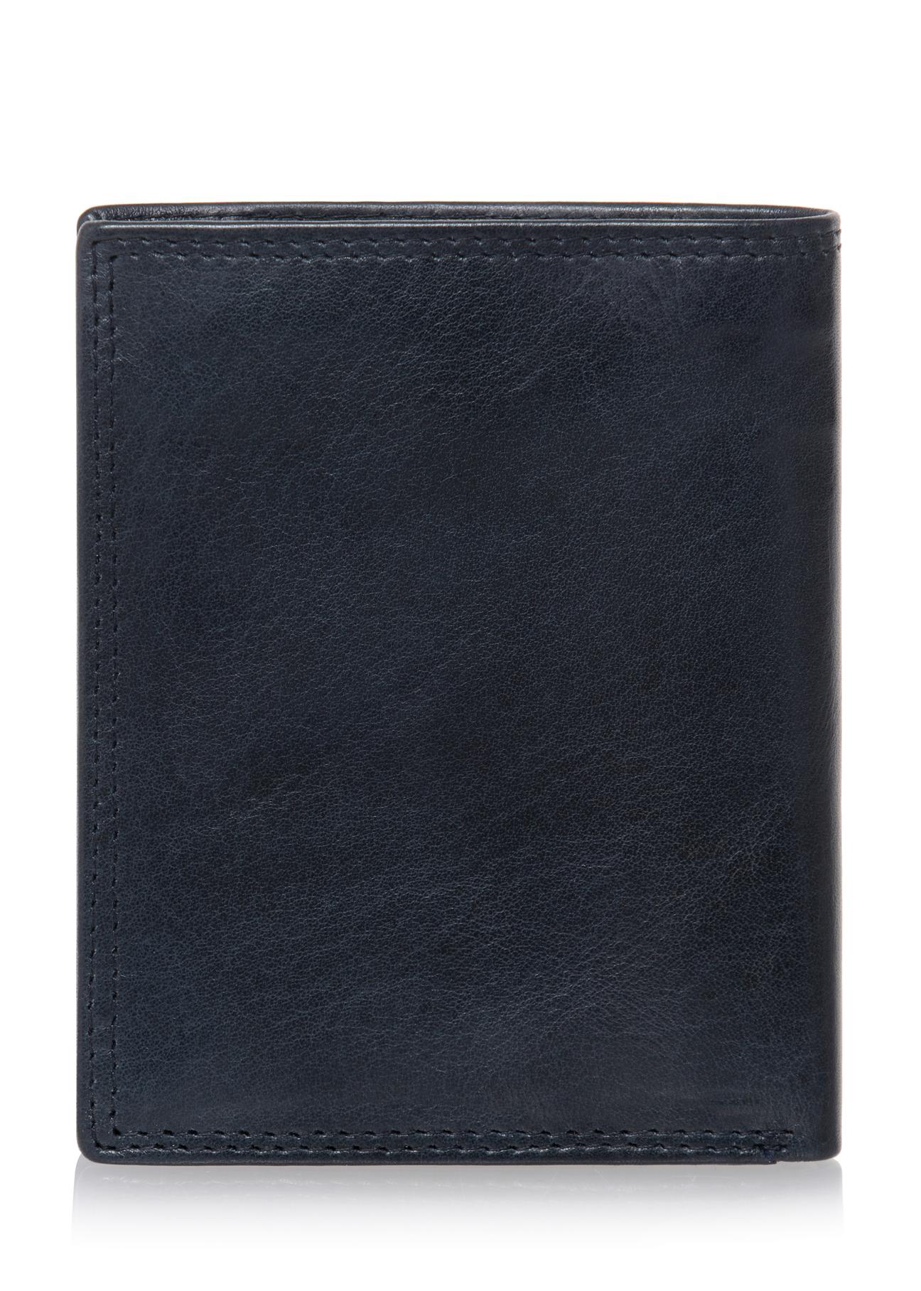 Men's navy blue leather wallet PORMS-0464A-69(W23)-03