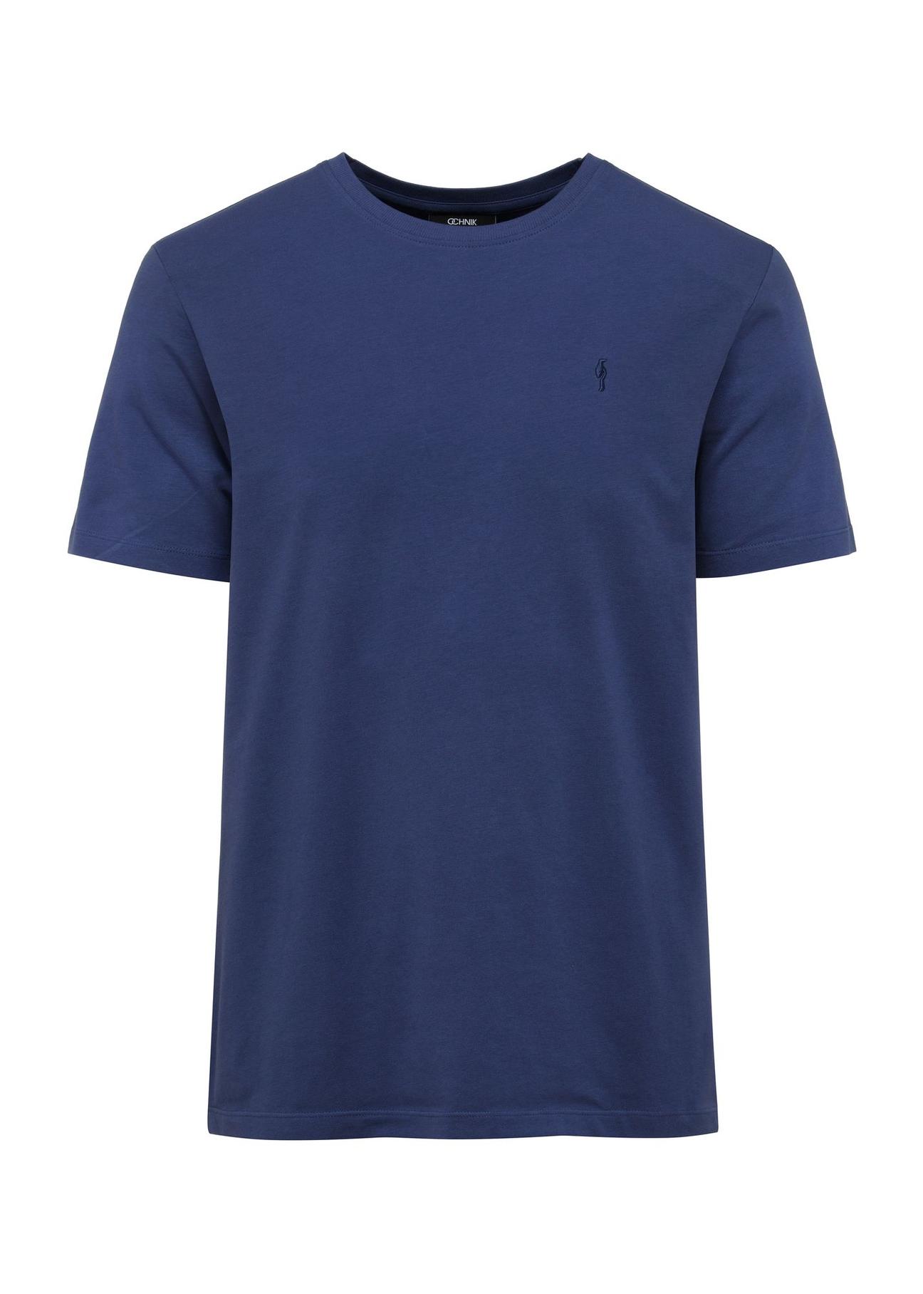 Blue cotton men's T-shirt TSHMT-0120-61(W25)-01