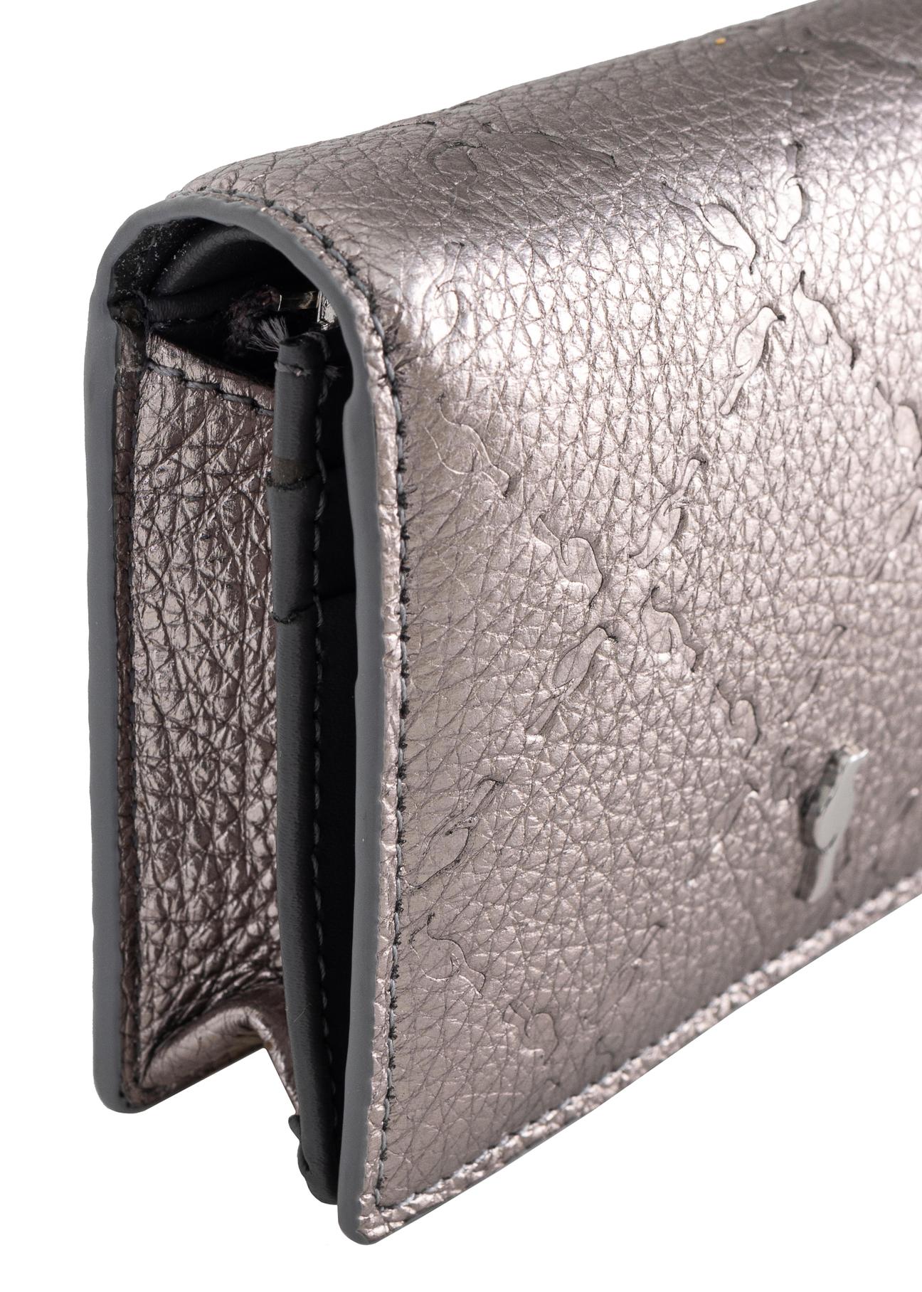 Women's small silver leather wallet PORES-0872-92(Z23)-06