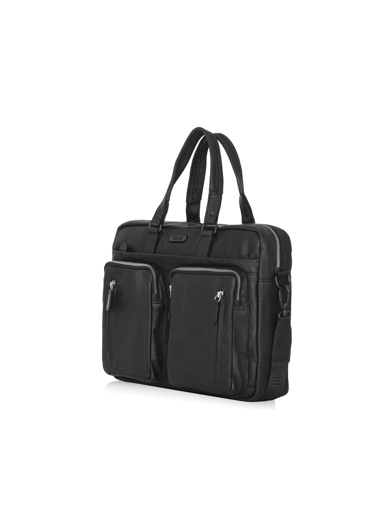 Black leather men's bag TORMS-0046N-99(Z24)-06