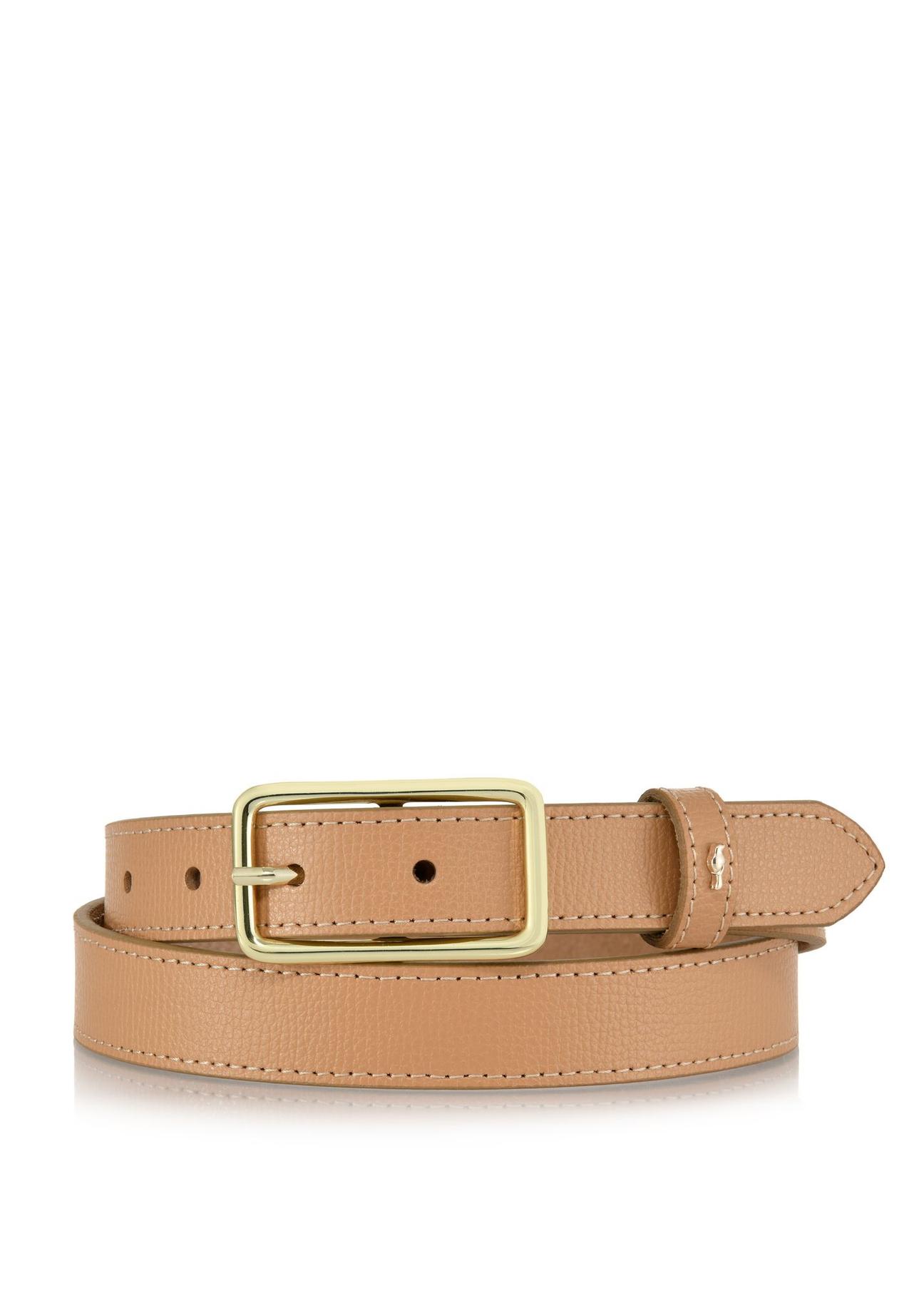 Beige leather women's belt PASDS-0307-81(W24)-01