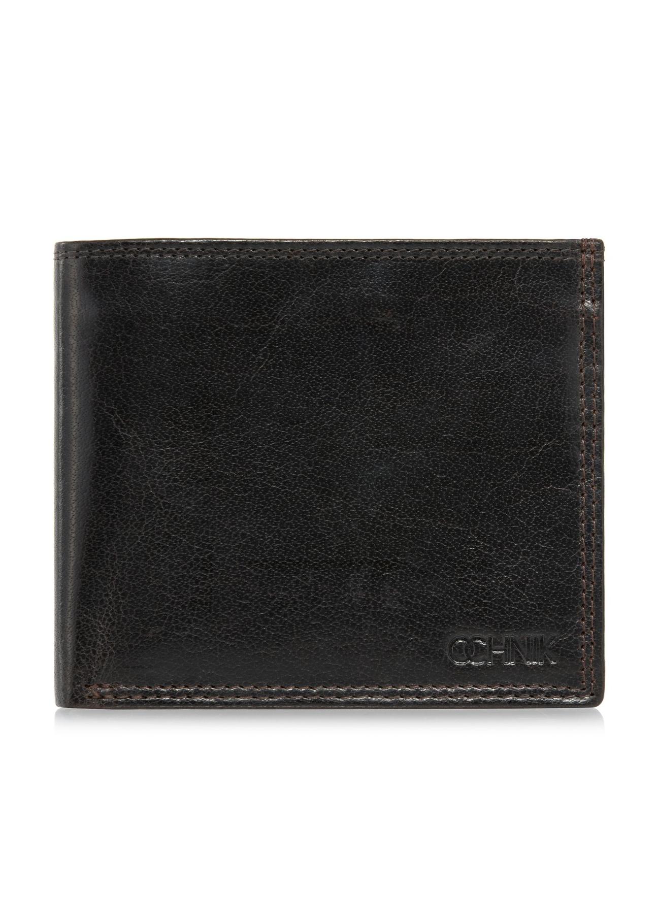 Brown unbuttoned leather men's wallet PORMS-0555-89(W24)-01