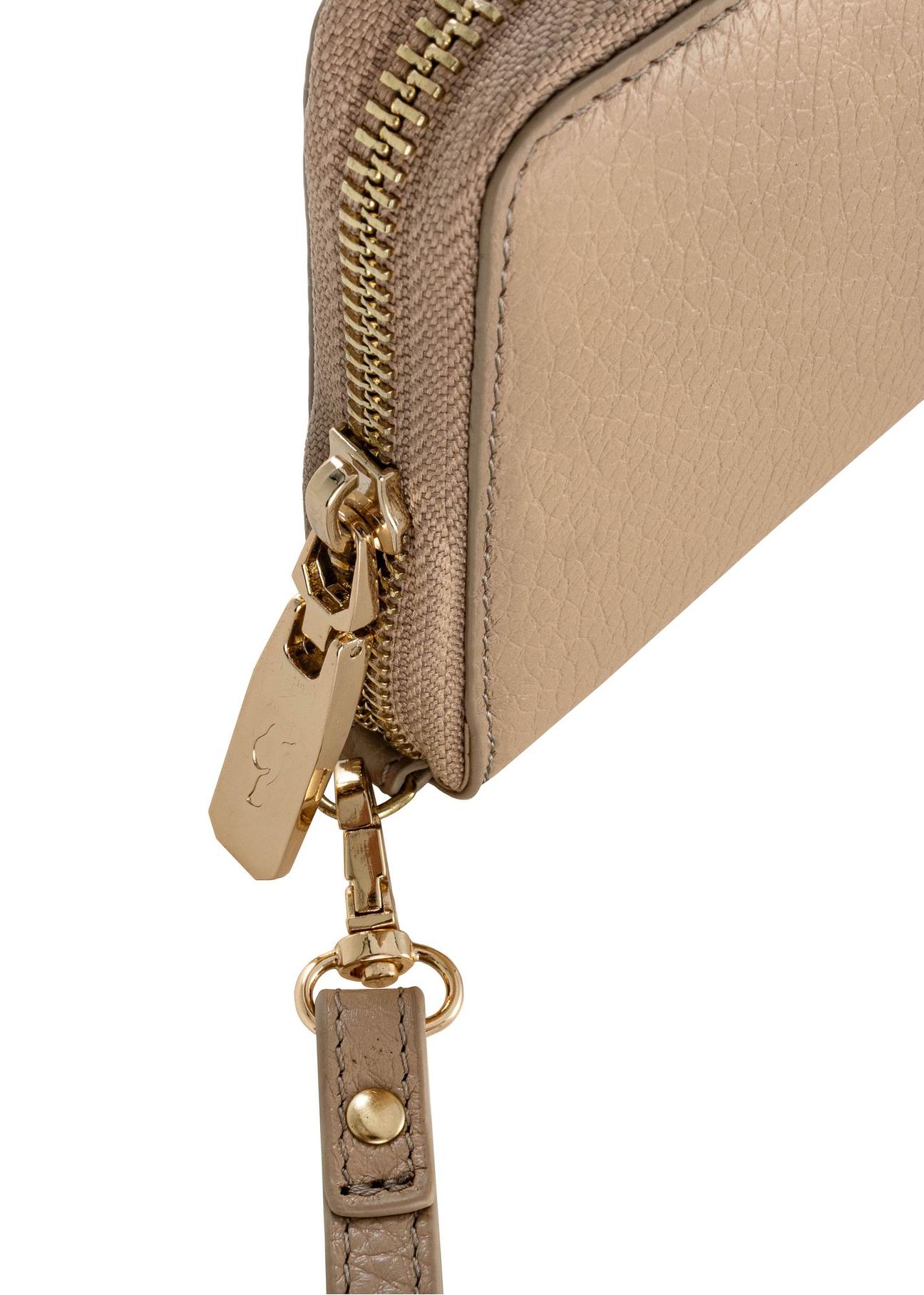 Beige leather women's belt wallet PORES-0892-80(W24)-07