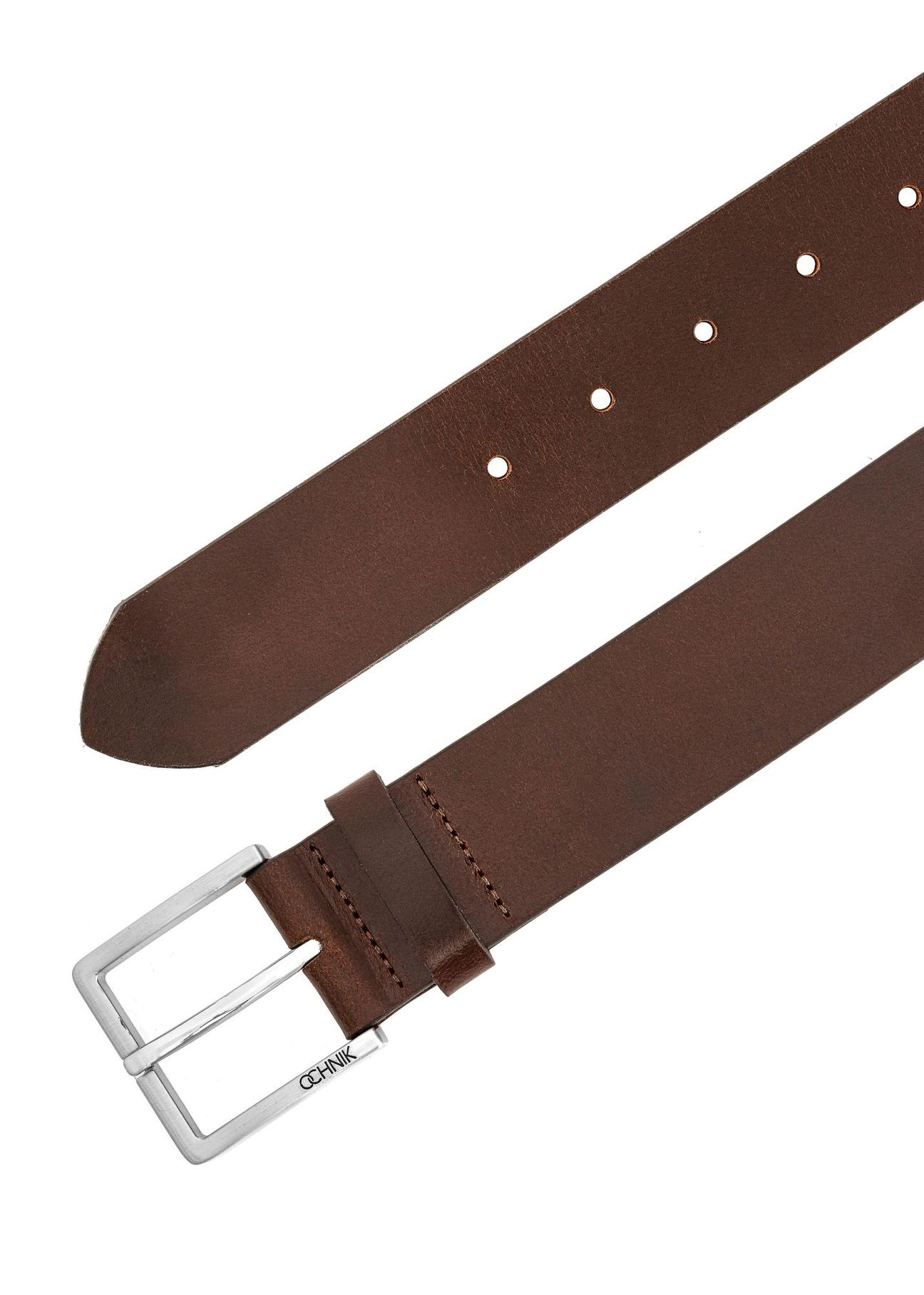 Brown leather men's belt PASMS-0257-89(Z24)-03