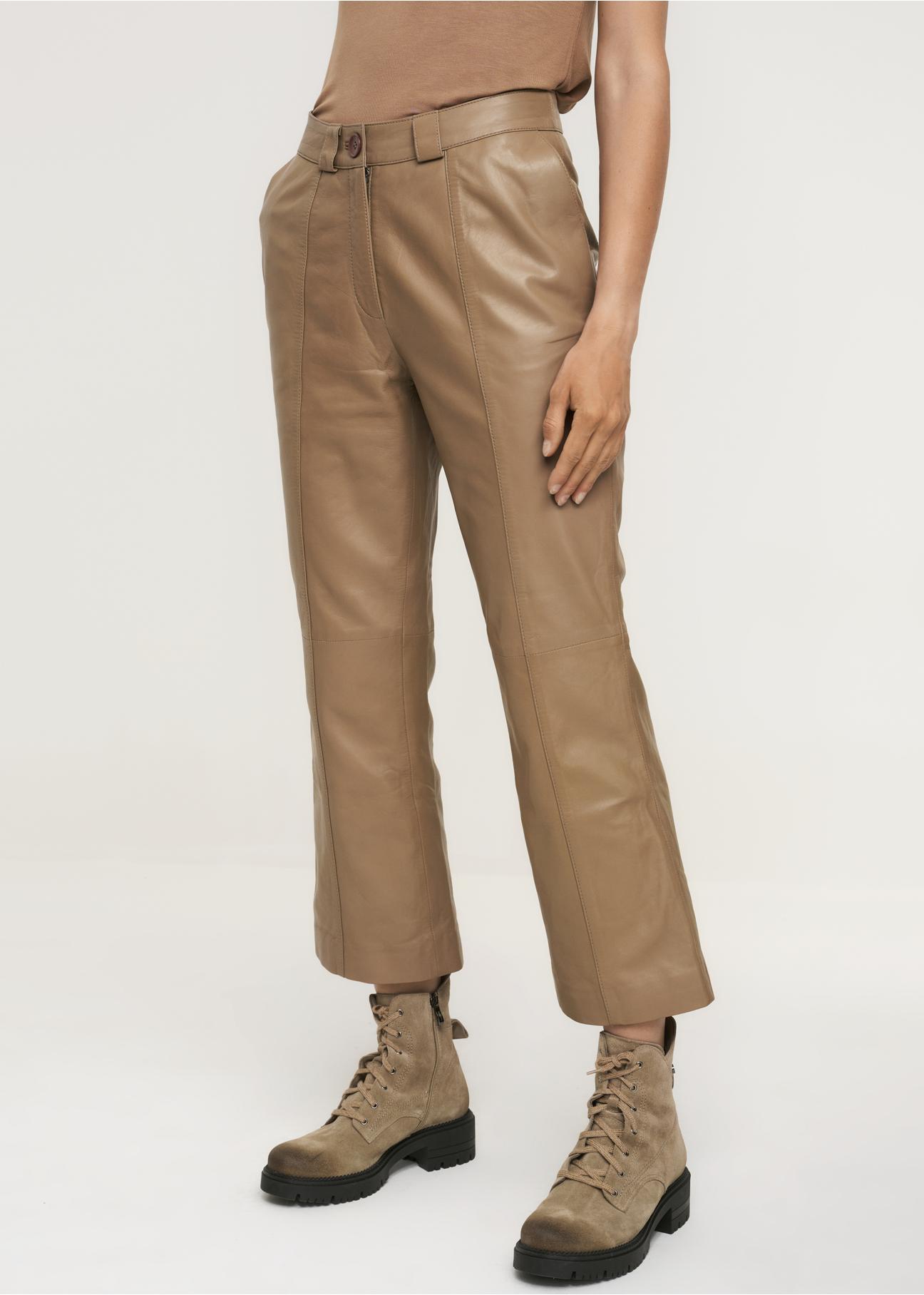 Women's wide leather pants SPODS-0032-1262(Z22)-01