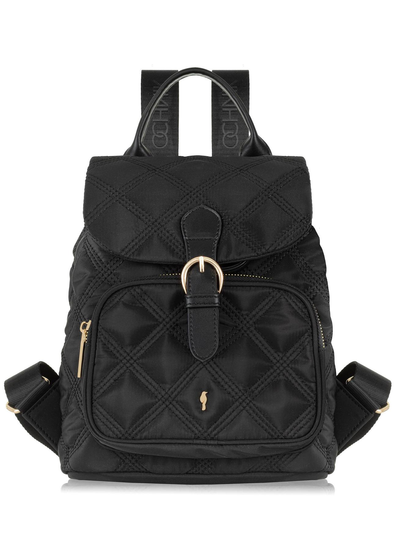 Black medium quilted women's backpack TOREN-0296-99(Z24) pic. 3