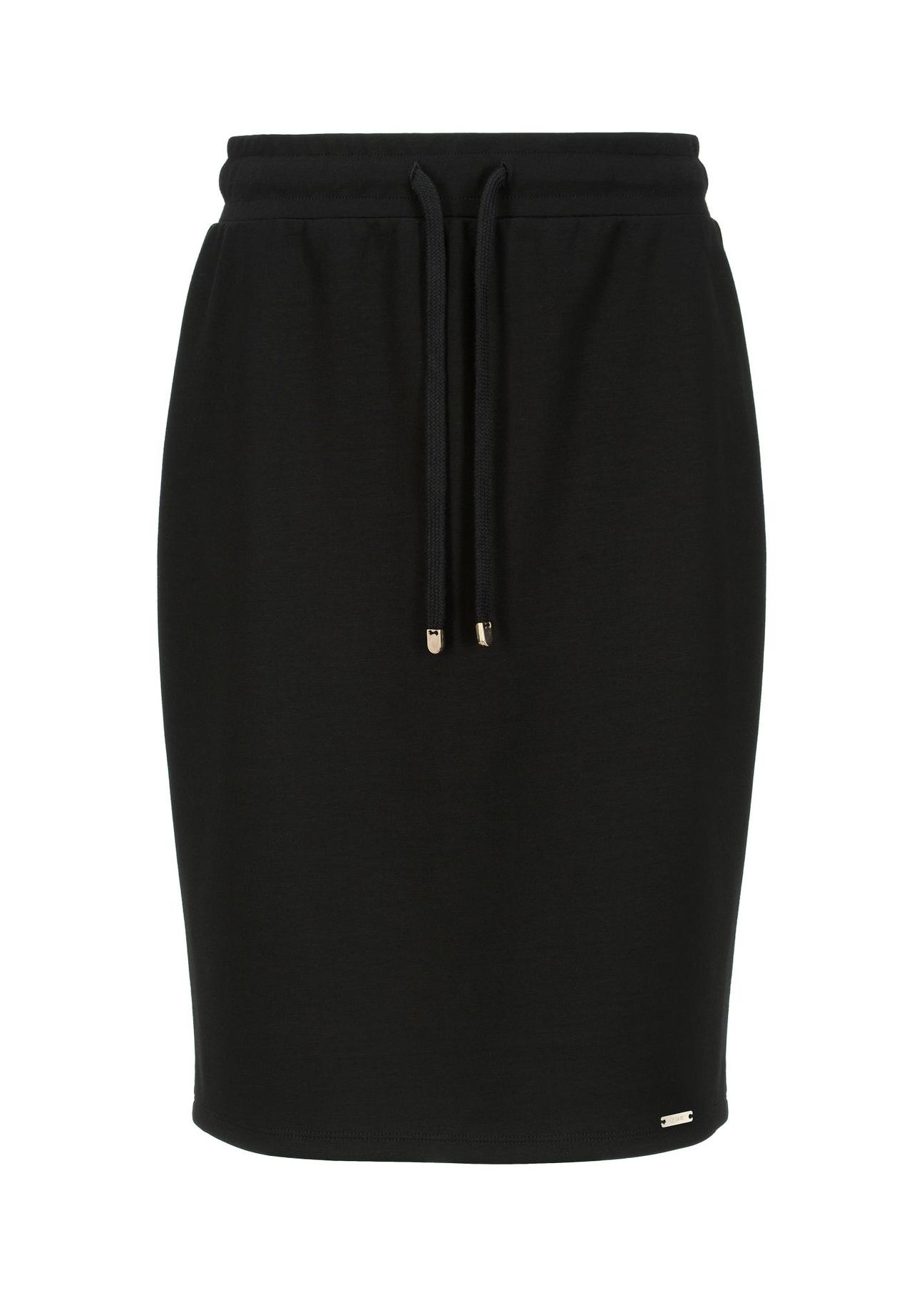 Black pencil skirt with ties SPCDT-0059A-99(W24)-04