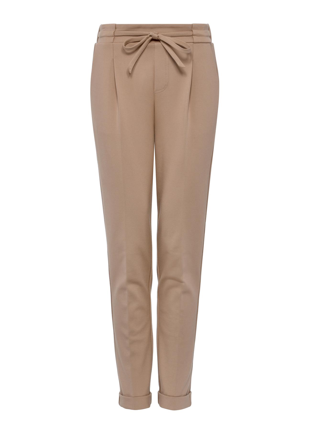 Women's camel trousers with creases SPODT-0098-24(Z24)-03