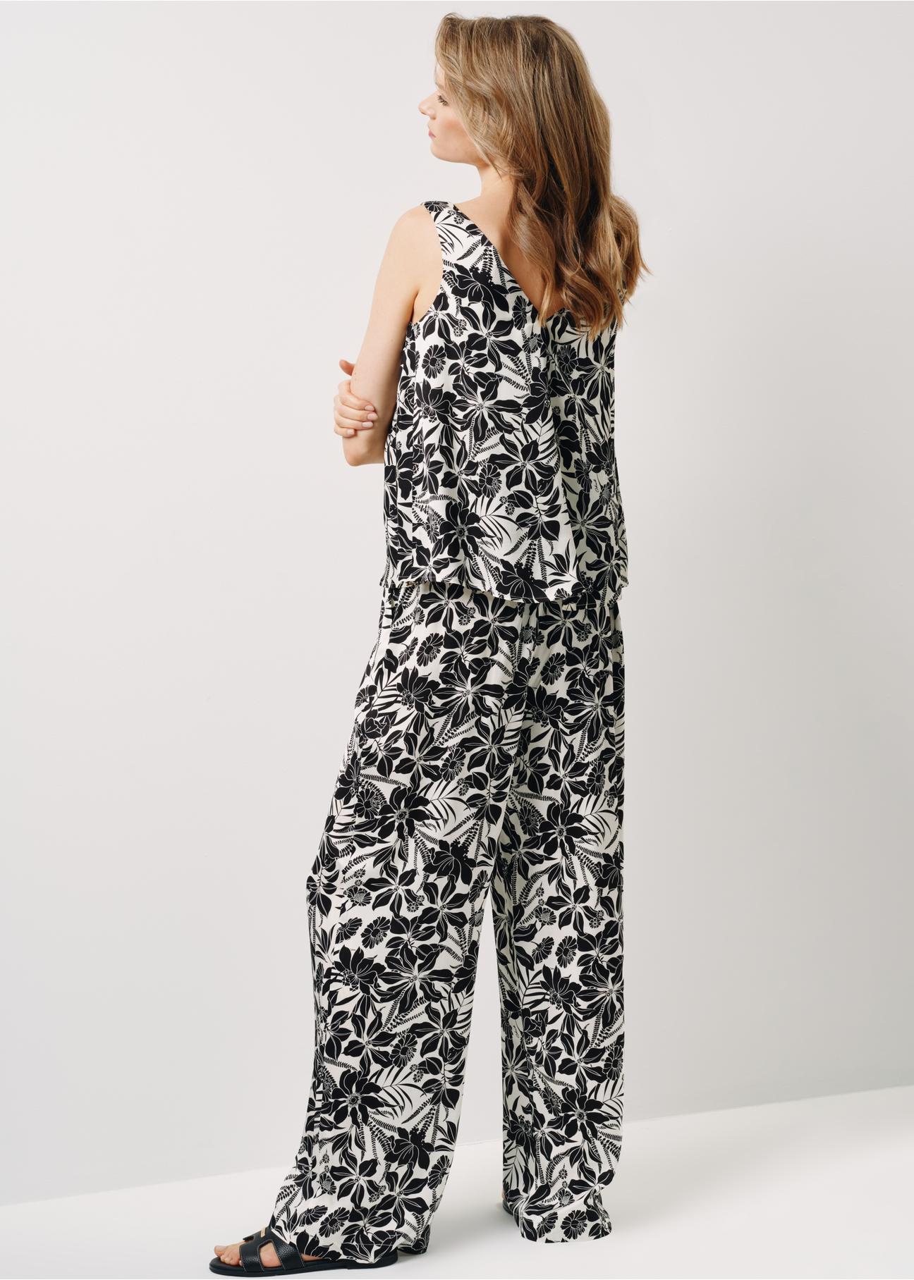 Airy women's floral pattern pants SPODT-0092-12(W24)-03