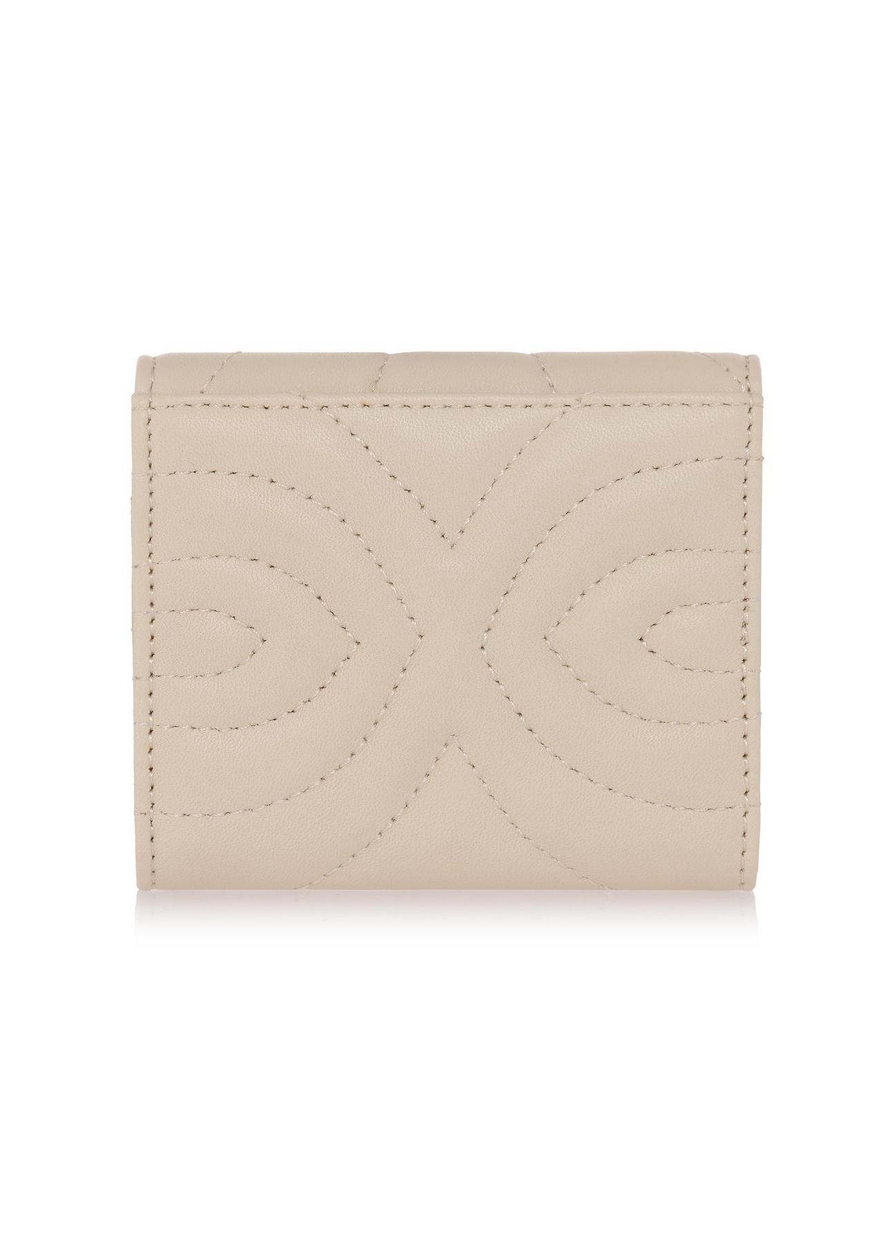 Cream leather card case PORES-0840-12(W23)-02