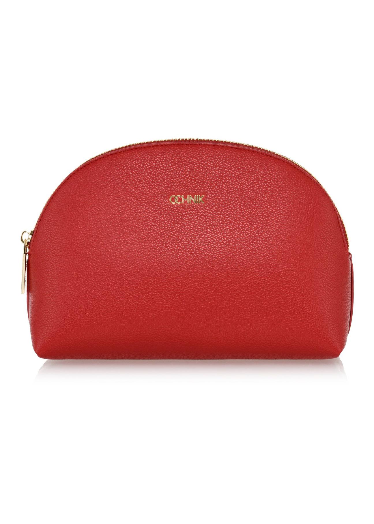 Red women's cosmetics bag made of imitation leather TOREC-0961-42(Z24)-02