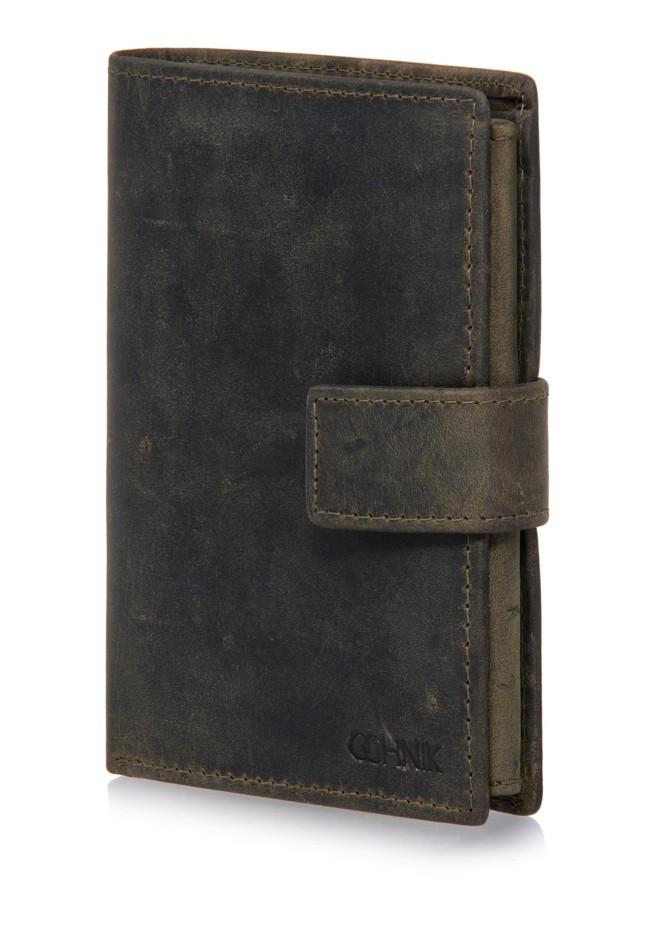 Khaki leather men's wallet PORMS-0543-54(W23)-06