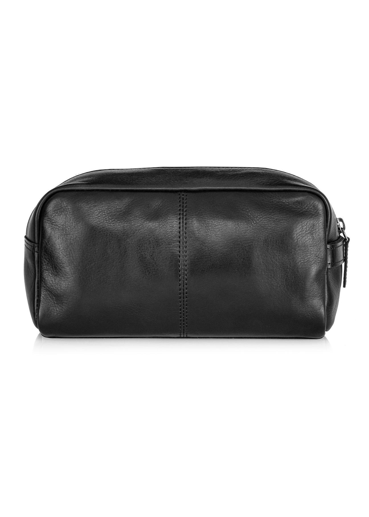 Black leather men's cosmetic bag TORMS-0432-99(Z24)-05