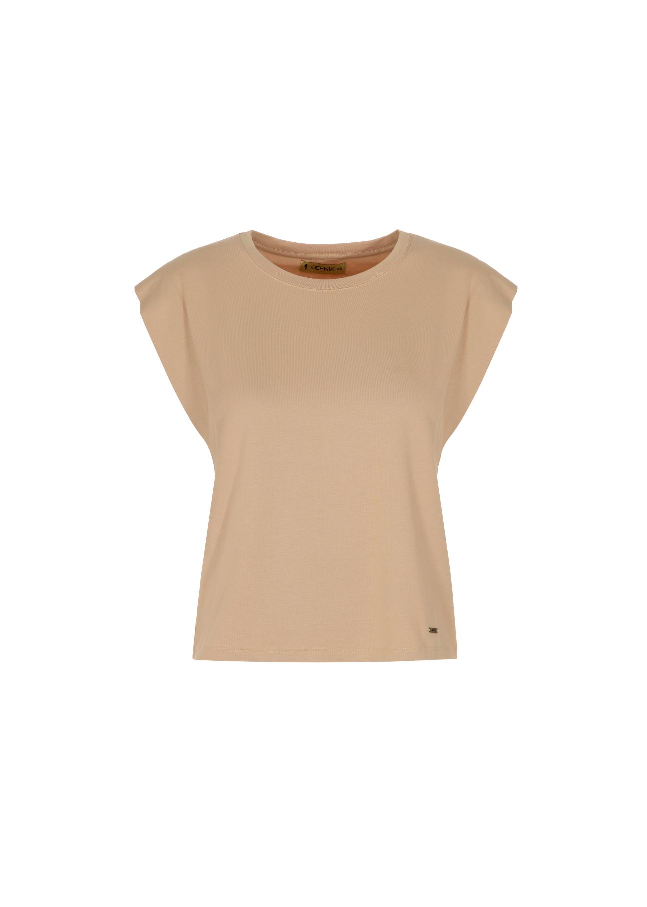 Beige Women's Basic T-shirt TSHDT-0085-80(W22)-03