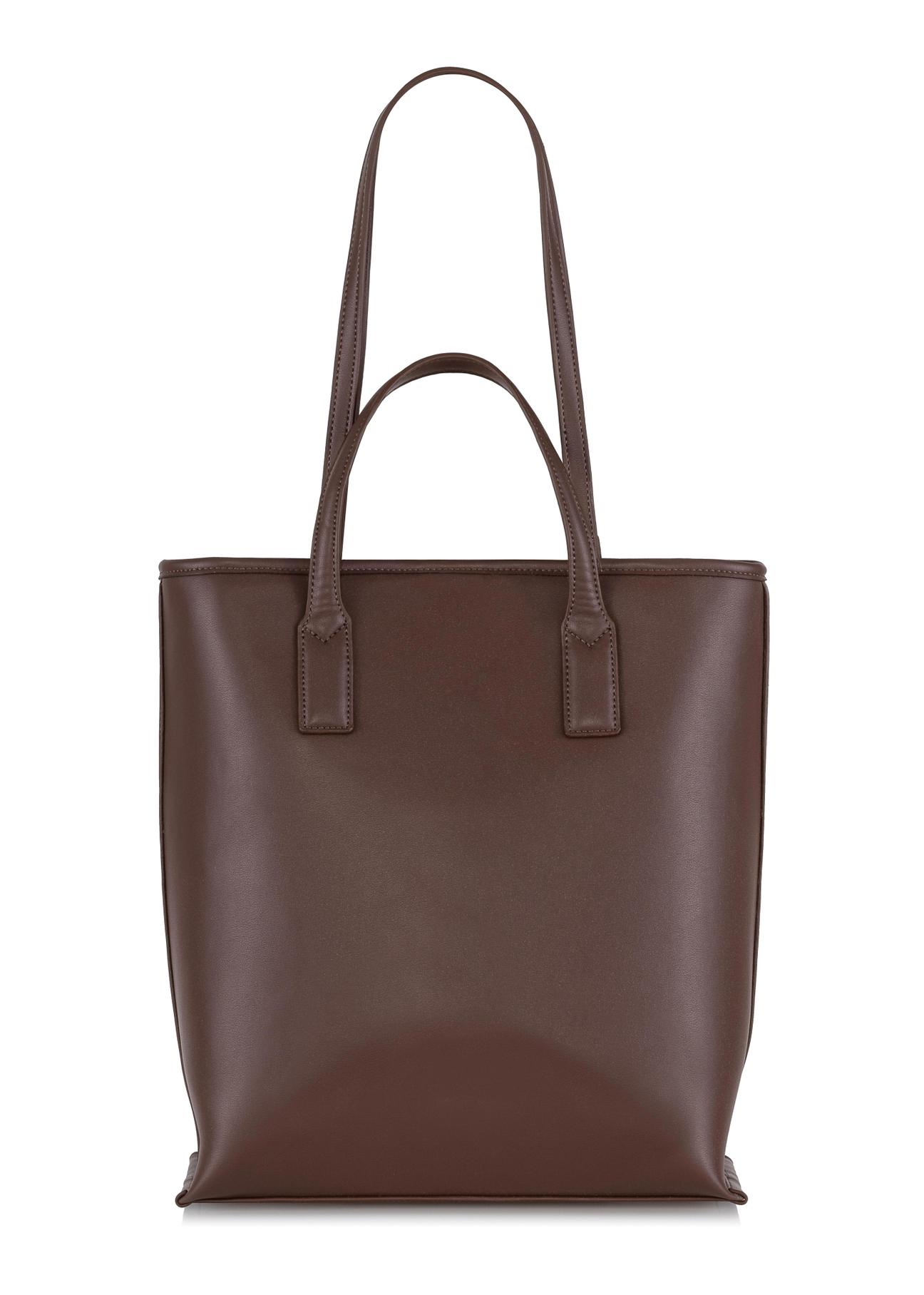 Brown women's shopper bag TOREC-0907-89(W24)-05