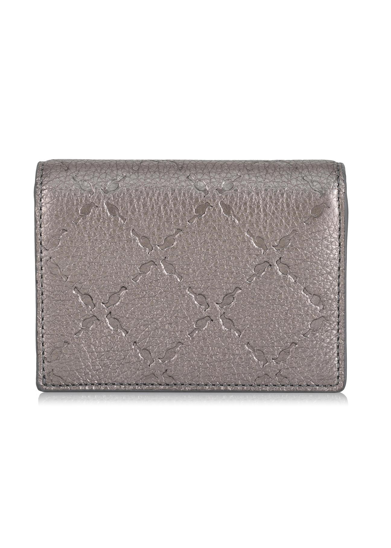 Women's small silver leather wallet PORES-0872-92(Z23)-04