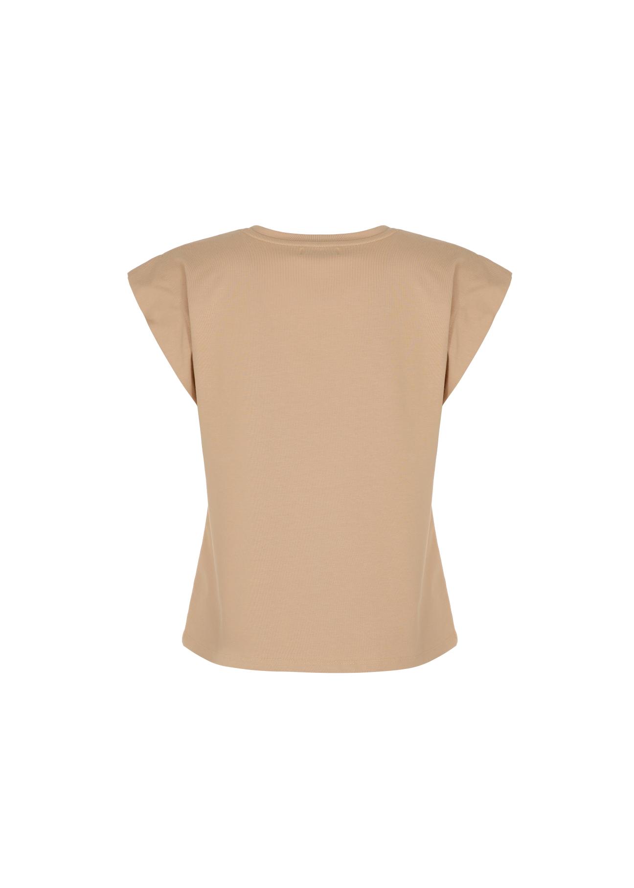 Beige Women's Basic T-shirt TSHDT-0085-80(W22)-04