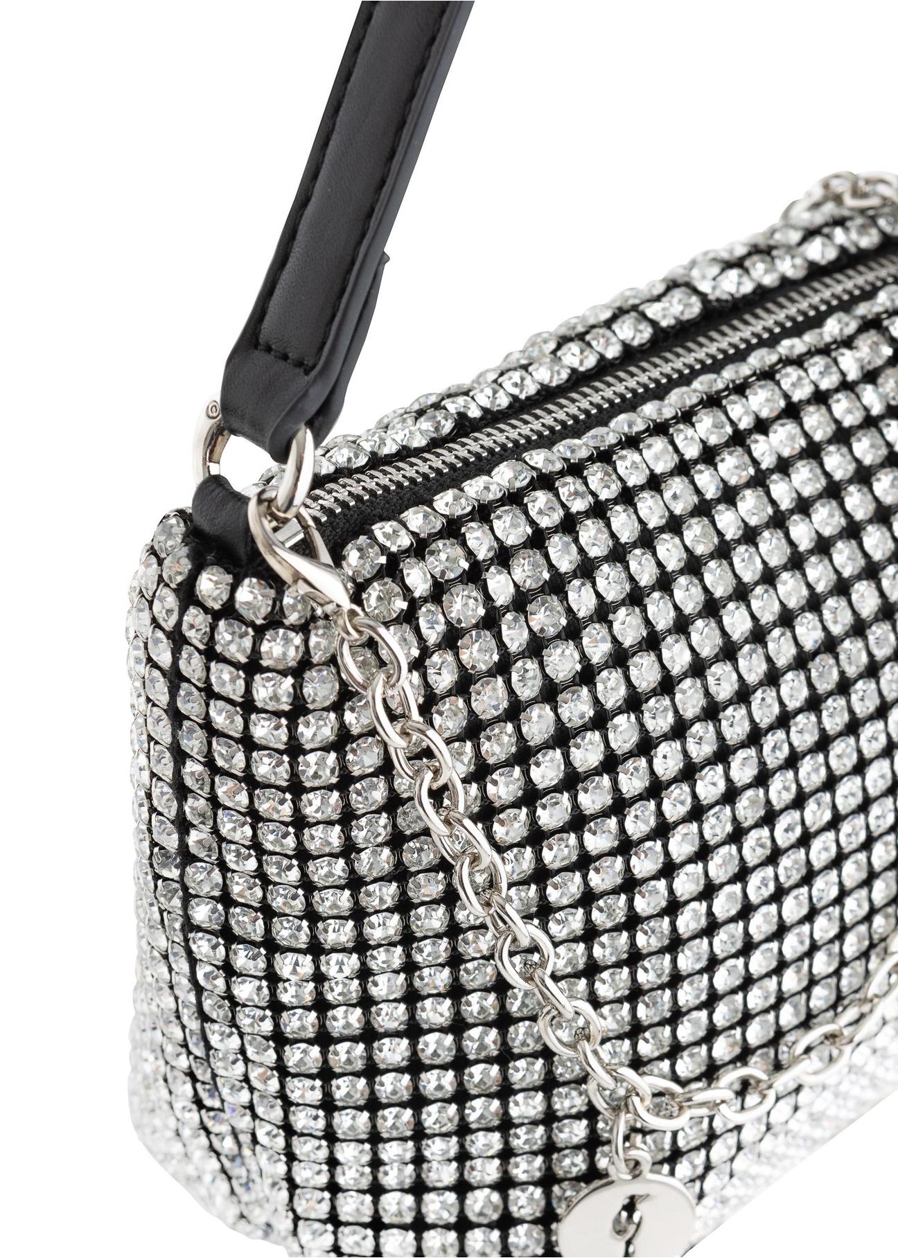 Small silver handbag with rhinestones TOREC-0853-92(Z23)-05