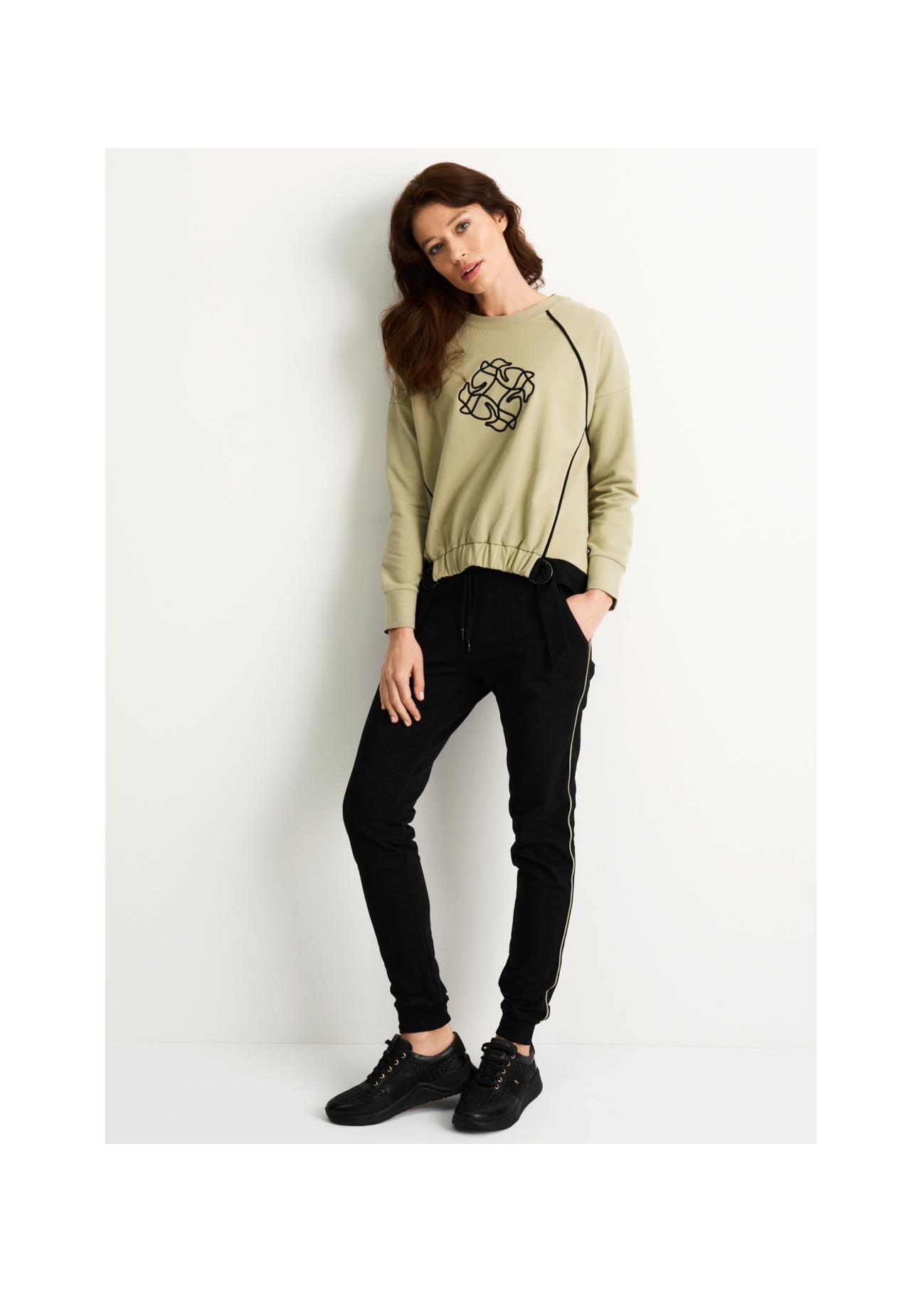 Women's pistachio sweatshirt with monogram BLZDT-0070-55(W23)-02