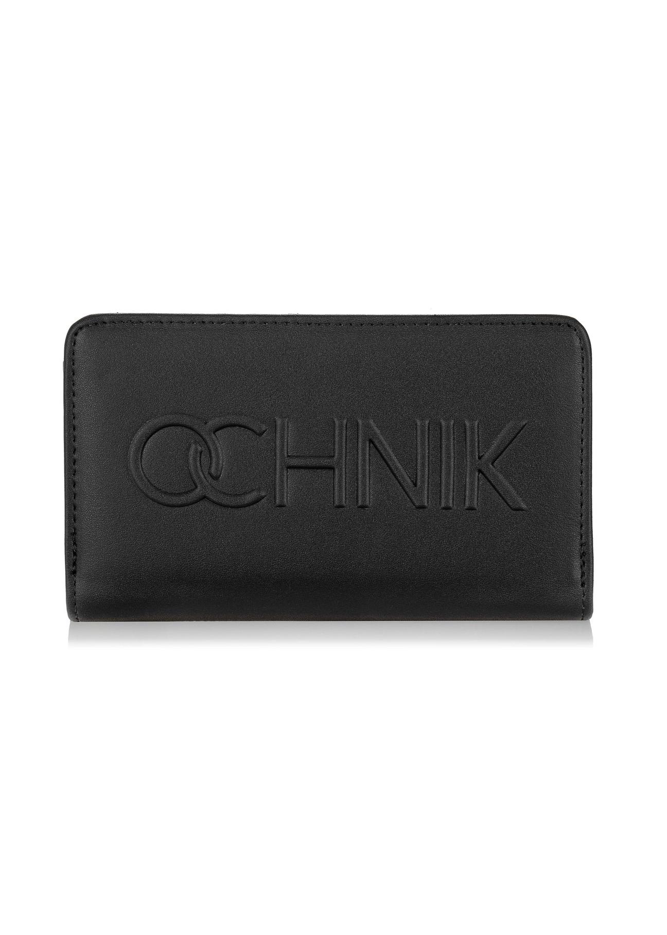 Black women's wallet with logo POREC-0362-99(W24)-01