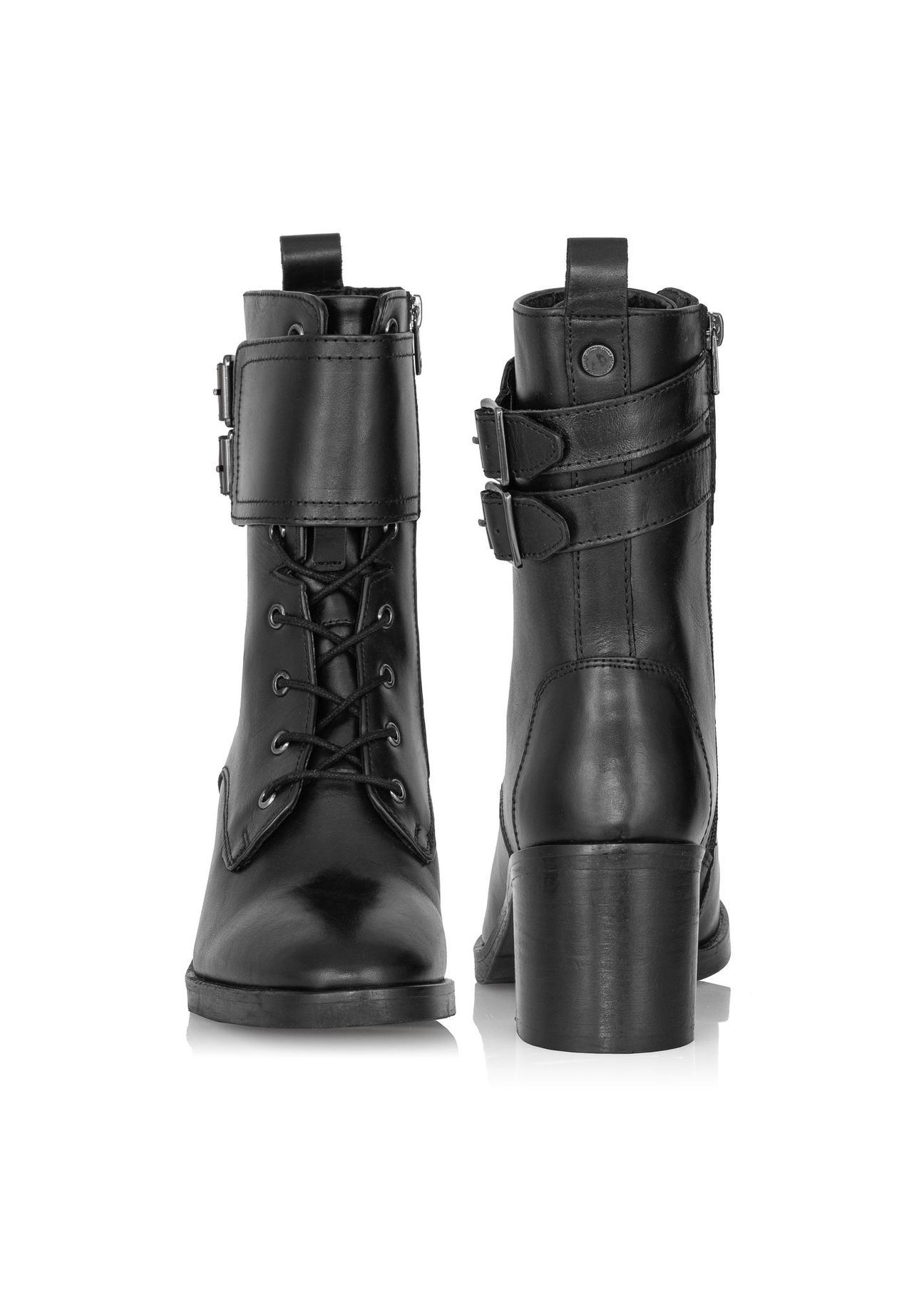 Women's black leather boots BUTYD-1028-99(Z23)-03