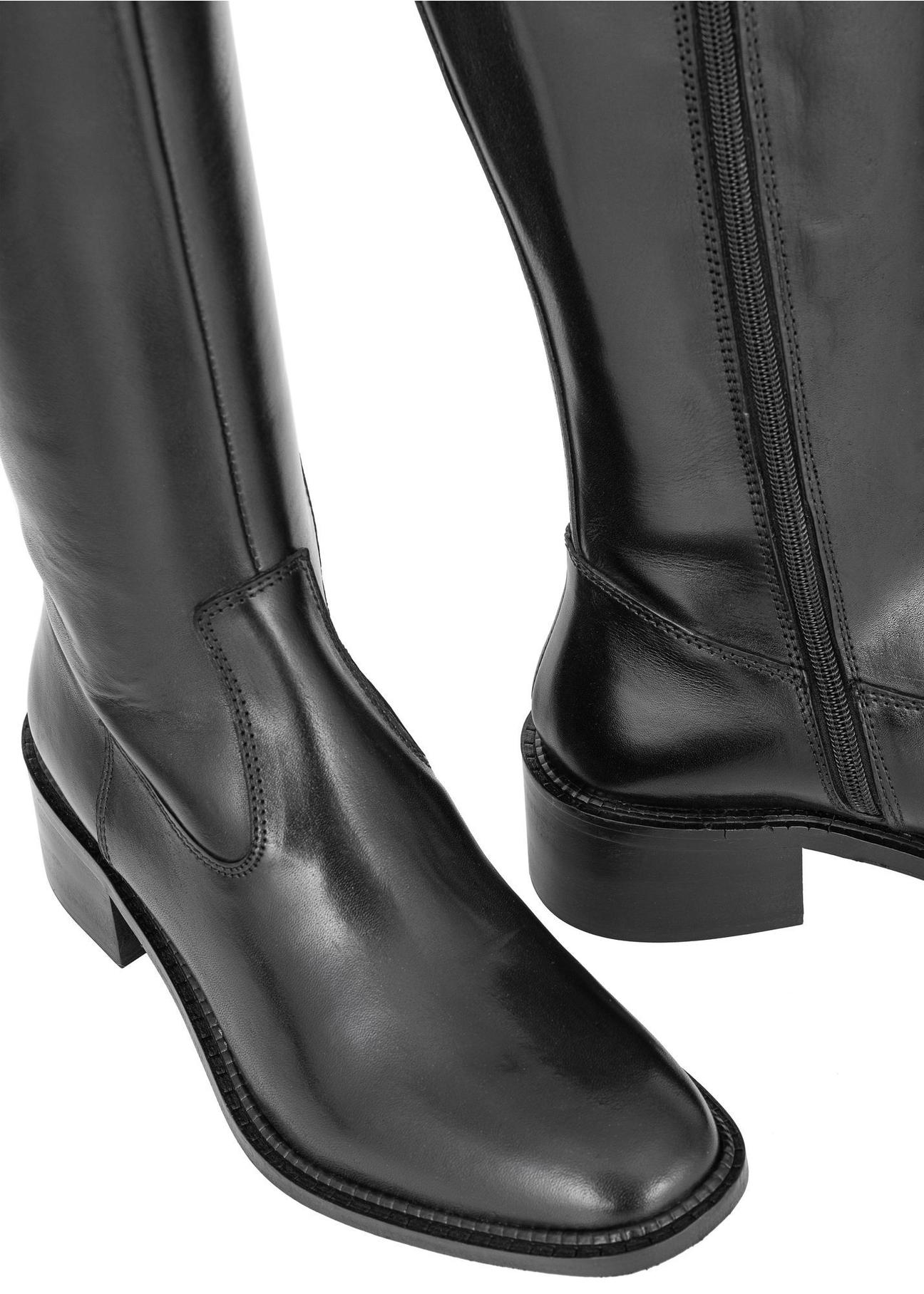 Women's black leather boots BUTYD-1026-99(Z23)-04