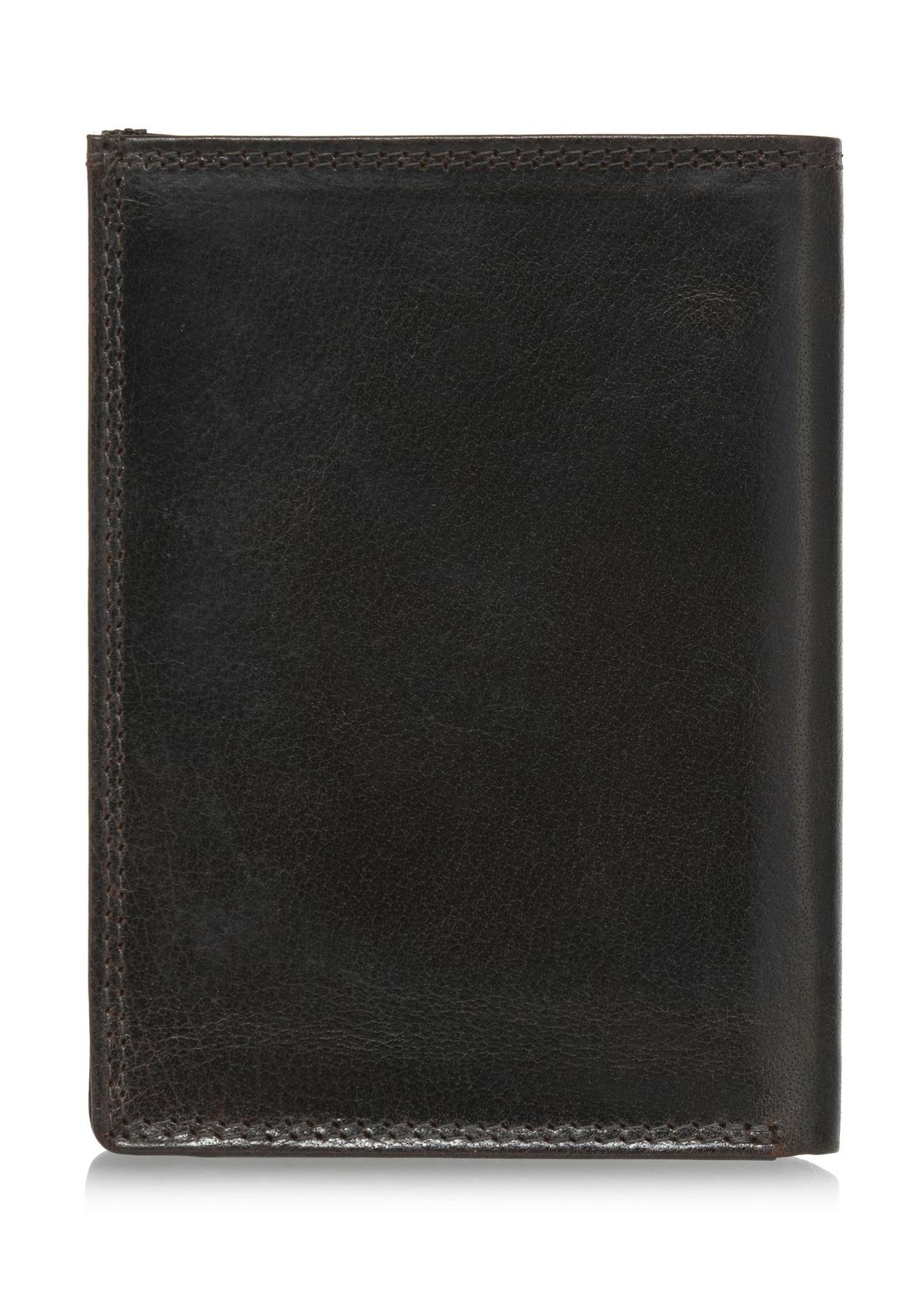 Leather unbuttoned brown men's wallet PORMS-0554-89(W24)-03