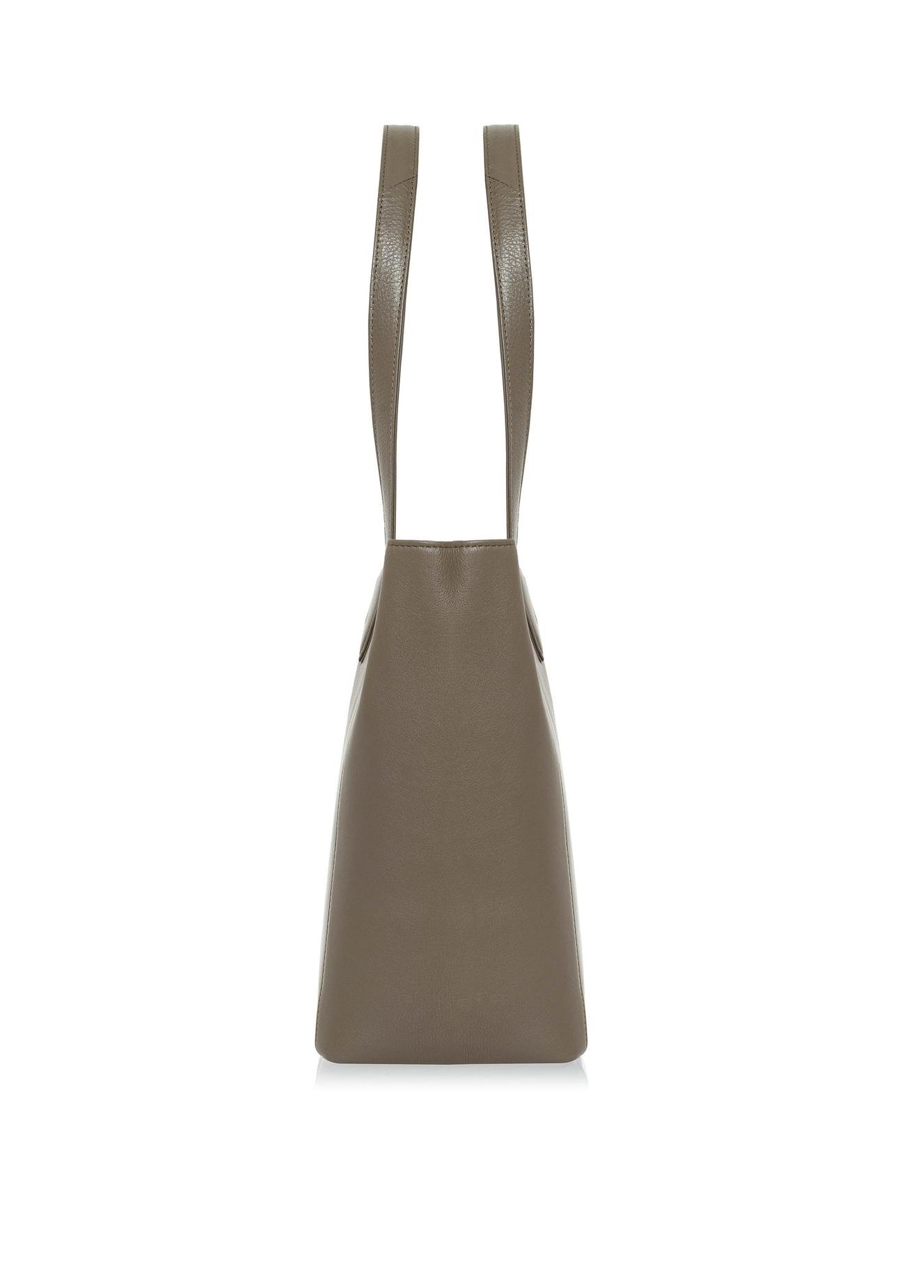 Large beige leather shopper bag TORES-0971-80(Z24)-03