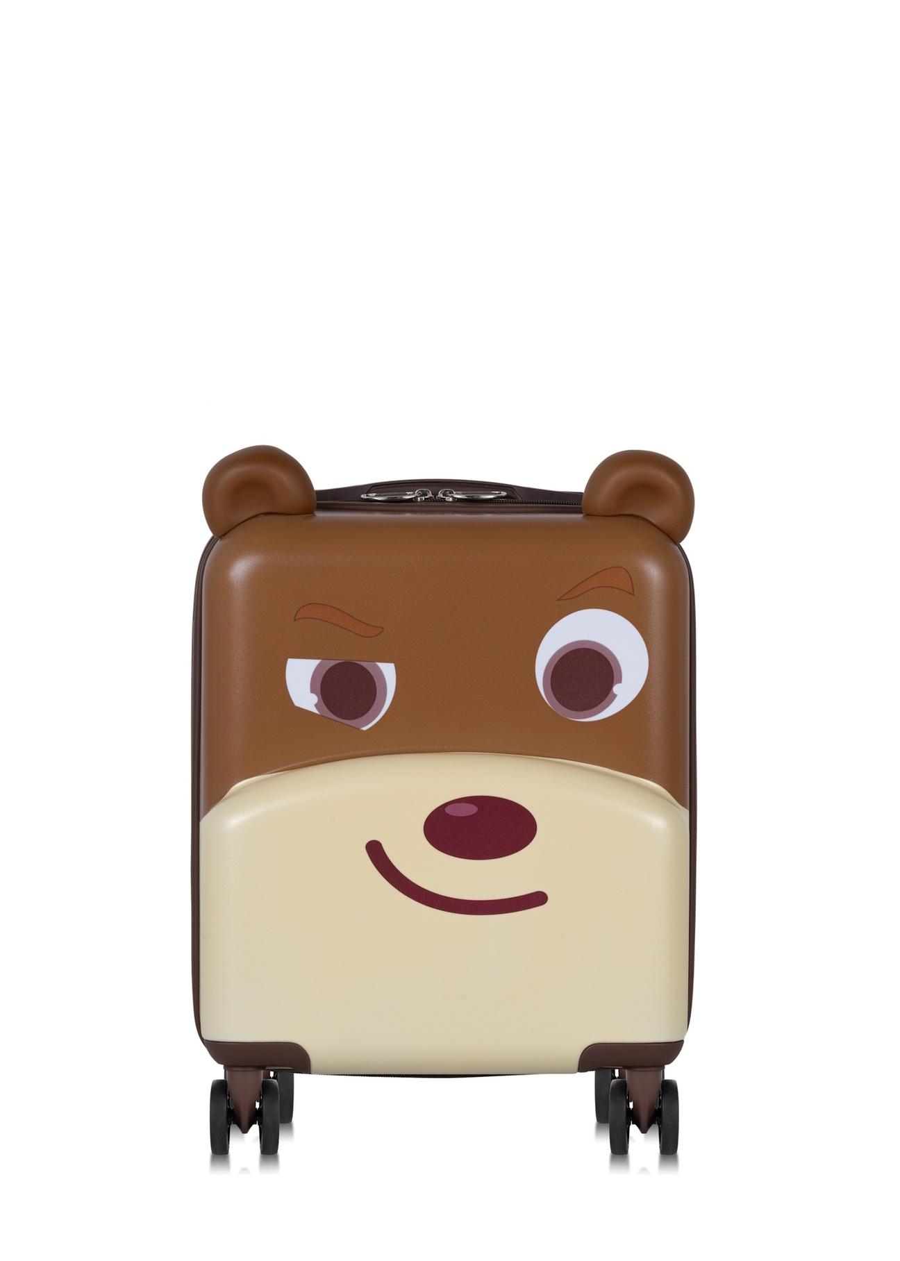 Small teddy bear suitcase on wheels WALAB-0080-79-20(W25)