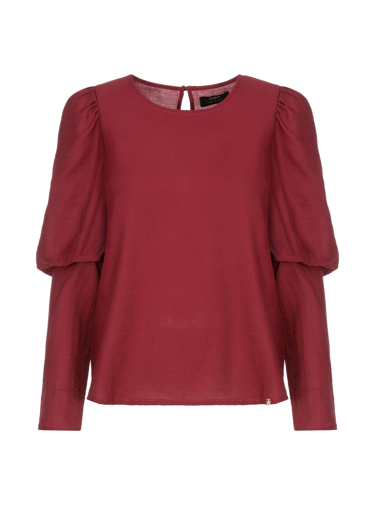 Maroon women's blouse with buffets BLUDT-0154-49(Z22)-06