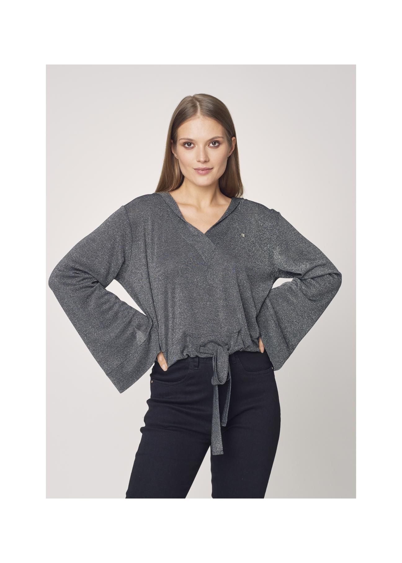 Women's sweatshirt with ribbed bottom BLZDT-0066-99(Z21)-02