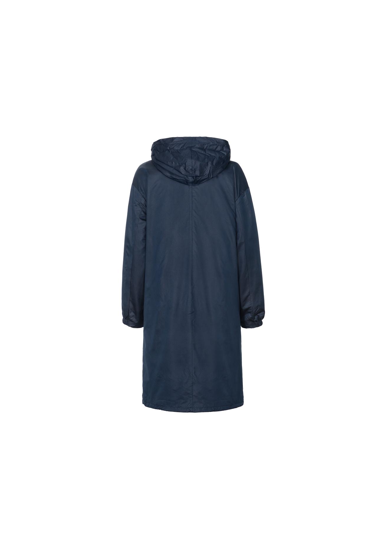 Navy blue women's parka with hood KURDT-0164-69(W19)-04