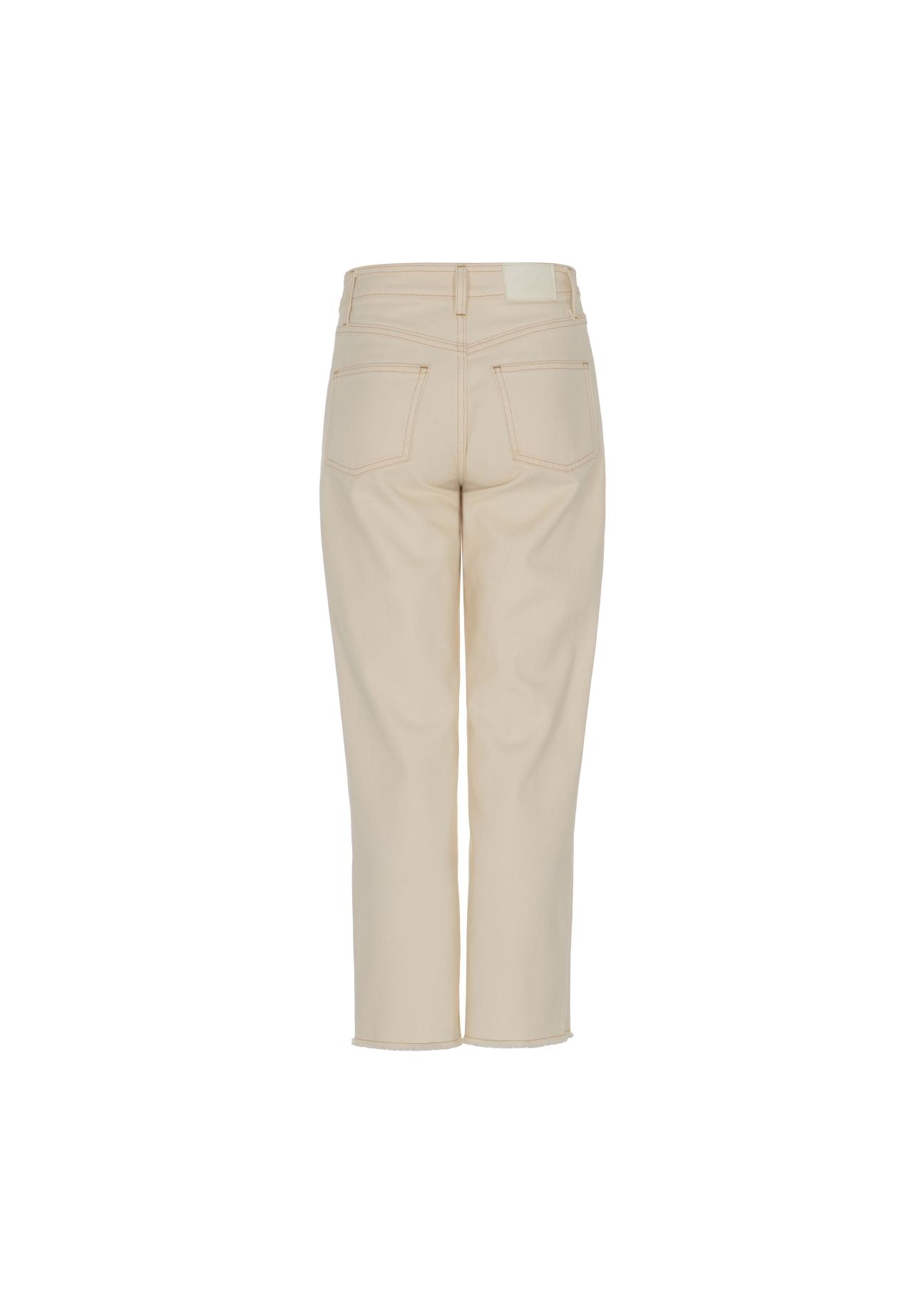 Cream women's high-waisted pants SPODT-0066-12(W22)-05