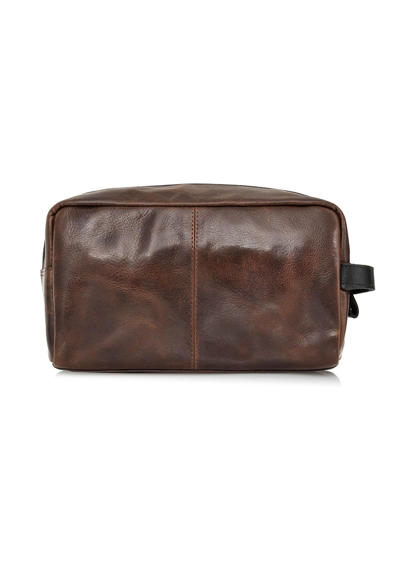 Brown leather men's cosmetic bag TORMS-0106B-79(Z24)-04