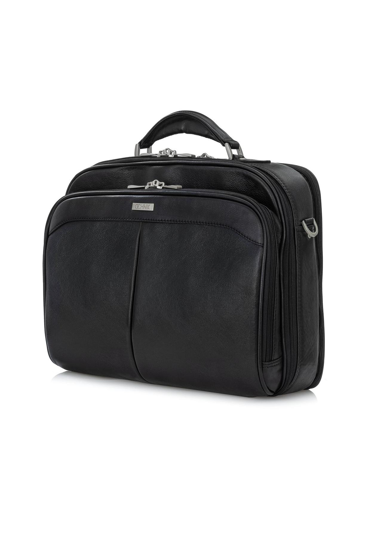 Black leather business travel bag TB-214A-99(KS)-02