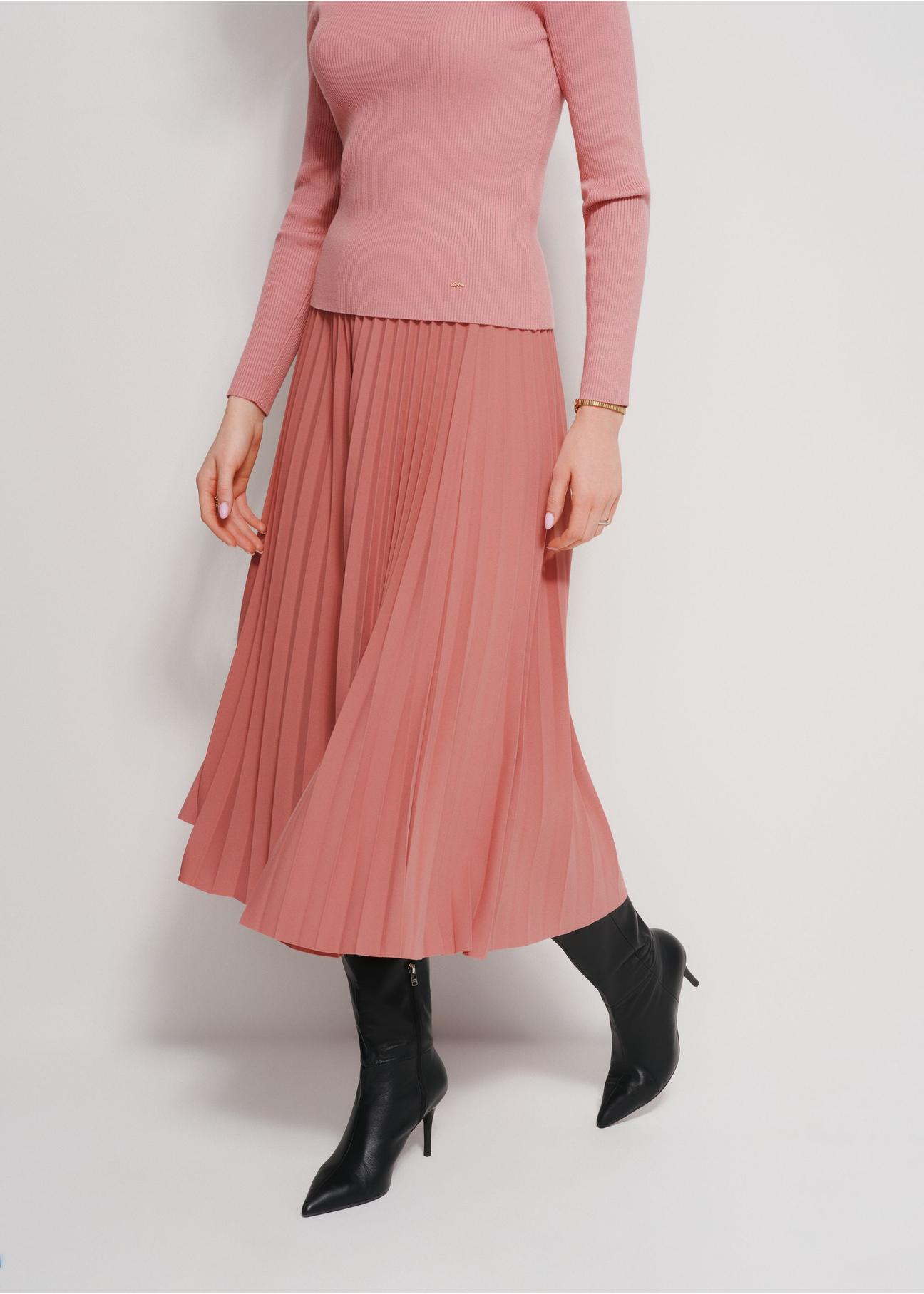 Women's pink pleated skirt SPCDT-0096-32(Z24)-01