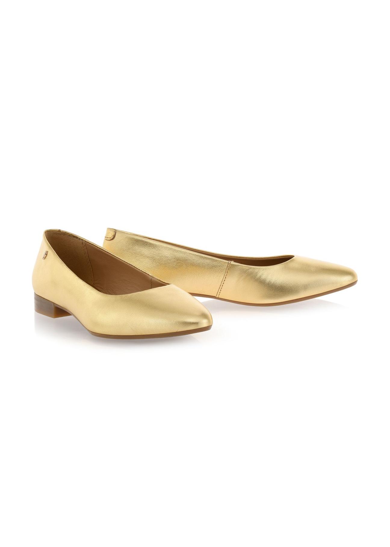 Gold leather ballerinas BUTYD-1049-28(W24)-02