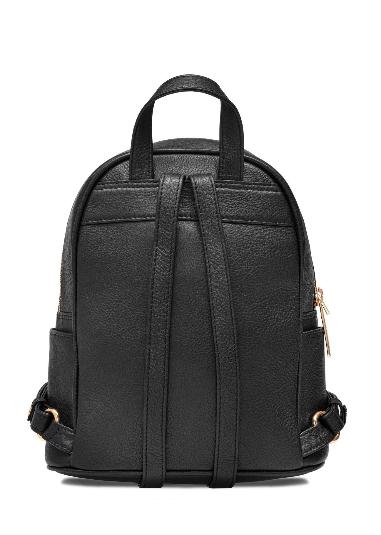 Black leather women's backpack TORES-1089-99(W25)-04