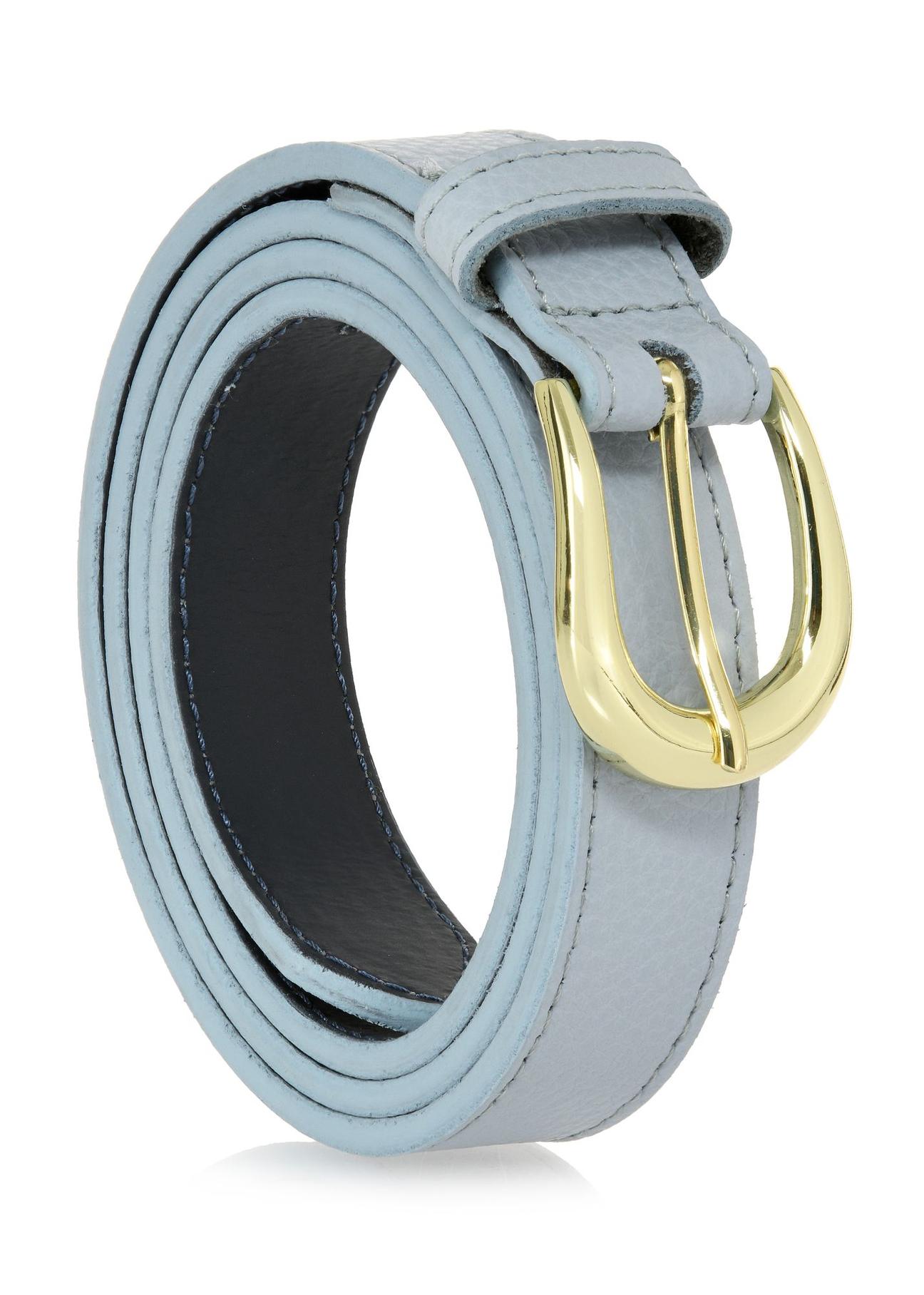 Blue leather women's belt PASDS-0303-62(W24)-02