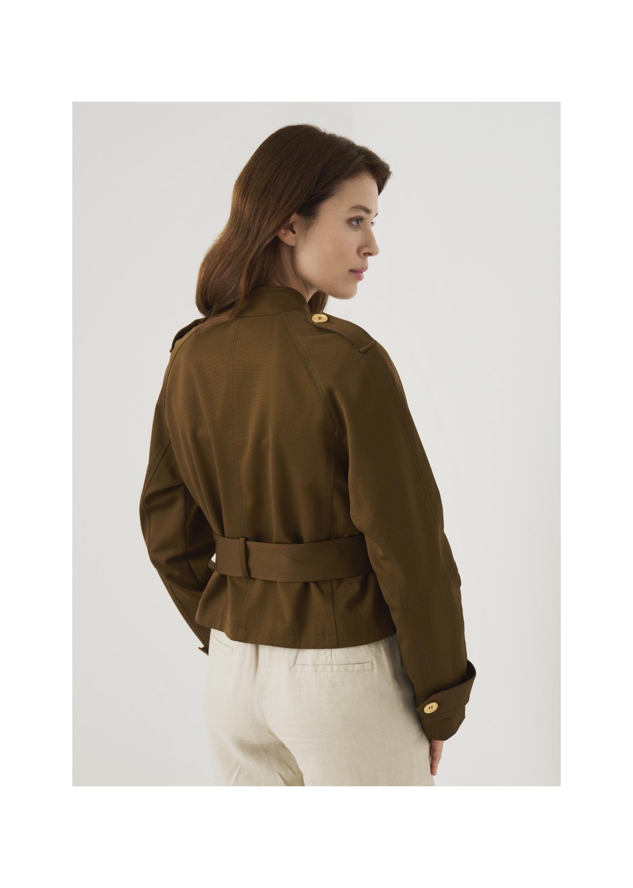 Women's short jacket with belt KURDT-0356-89(W22)-06